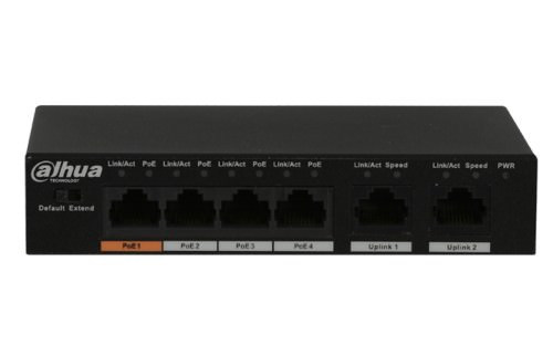Switch 4 Puertos Poe PFS3006-4ET-60 — Dahua — DAHUA