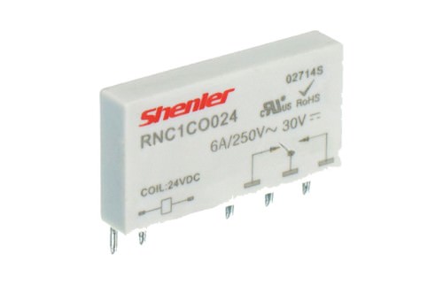 Relé Miniatura Rnc 1 Polo Alimentación 24VCC 6A 180W RNC1CO024 — Shenler — Shenler
