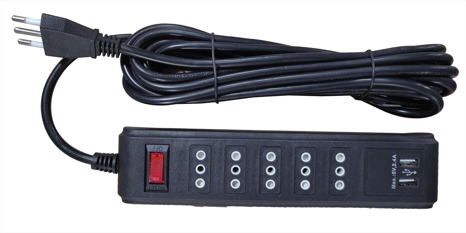 Pack 24 Alargador Mult 5MT Negro (12 7P 56403634+56408434 (FNX5640134) — Otras Marcas