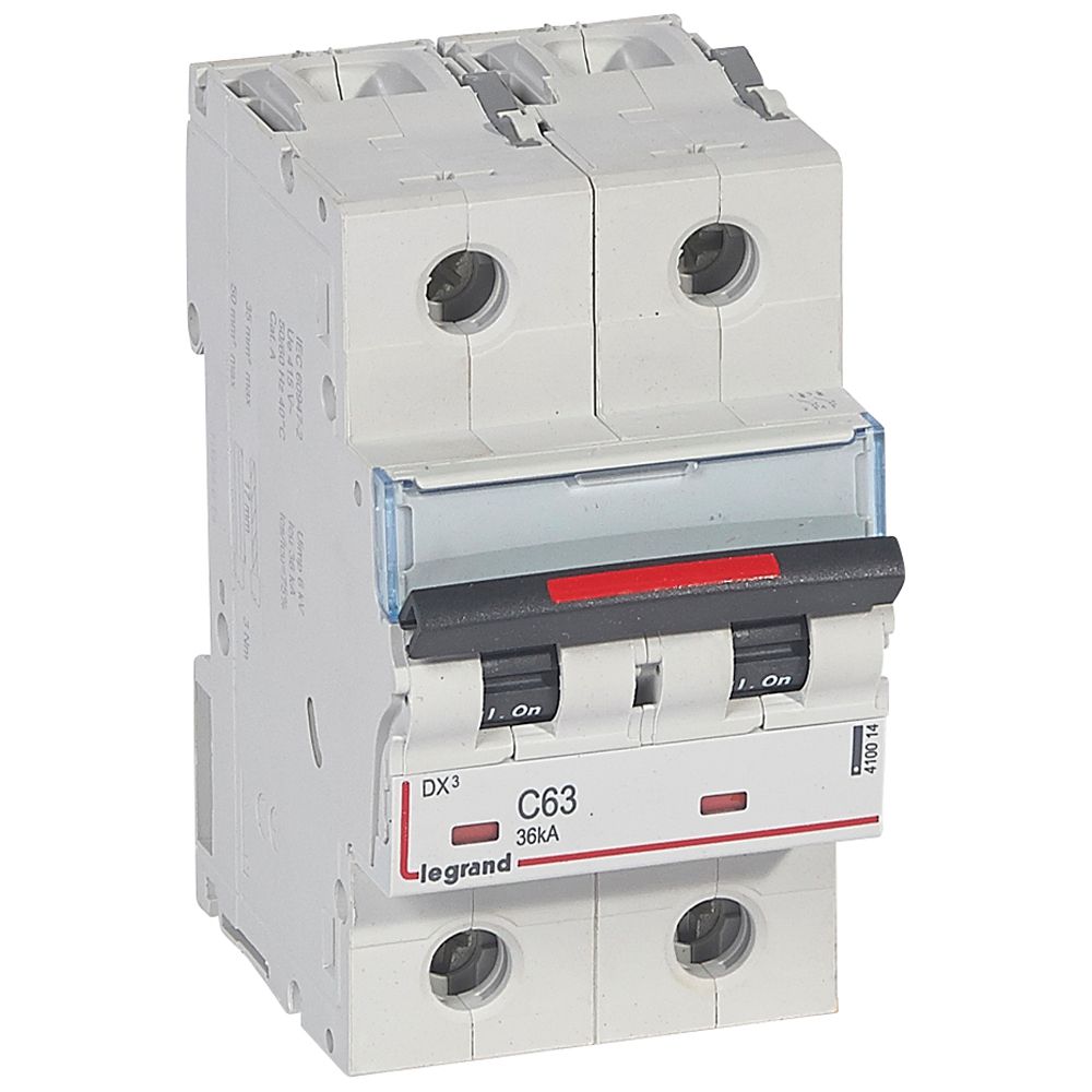 Interruptor automático 2x63A 36kA curva C DX3 410014 Legrand — Legrand