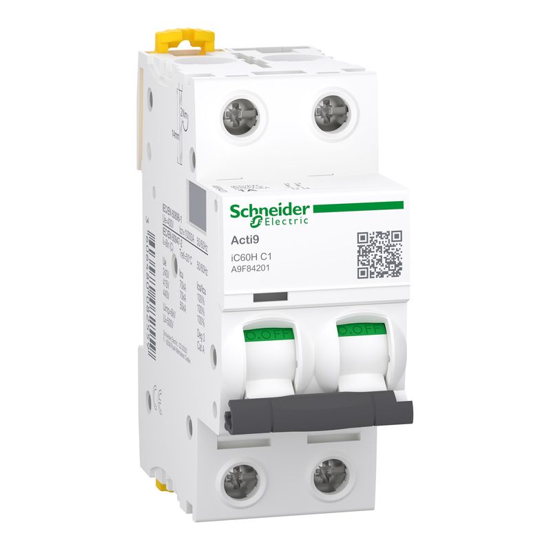 Interruptor automático 2x1A 15kA curva C IC60 A9F84201 Schneider — Schneider Electric