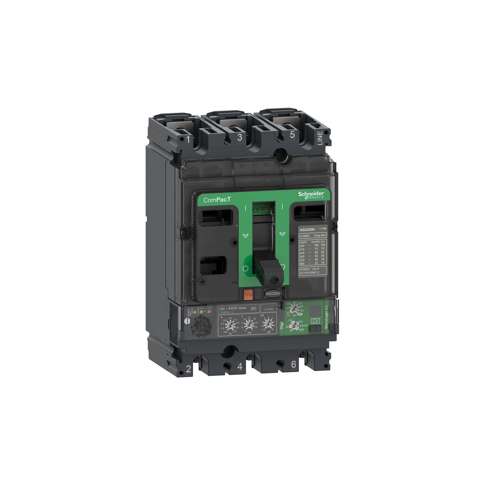 Interruptor caja moldeada 3x250A ComPacT NSX C25H34V250 Schneider — Schneider Electric