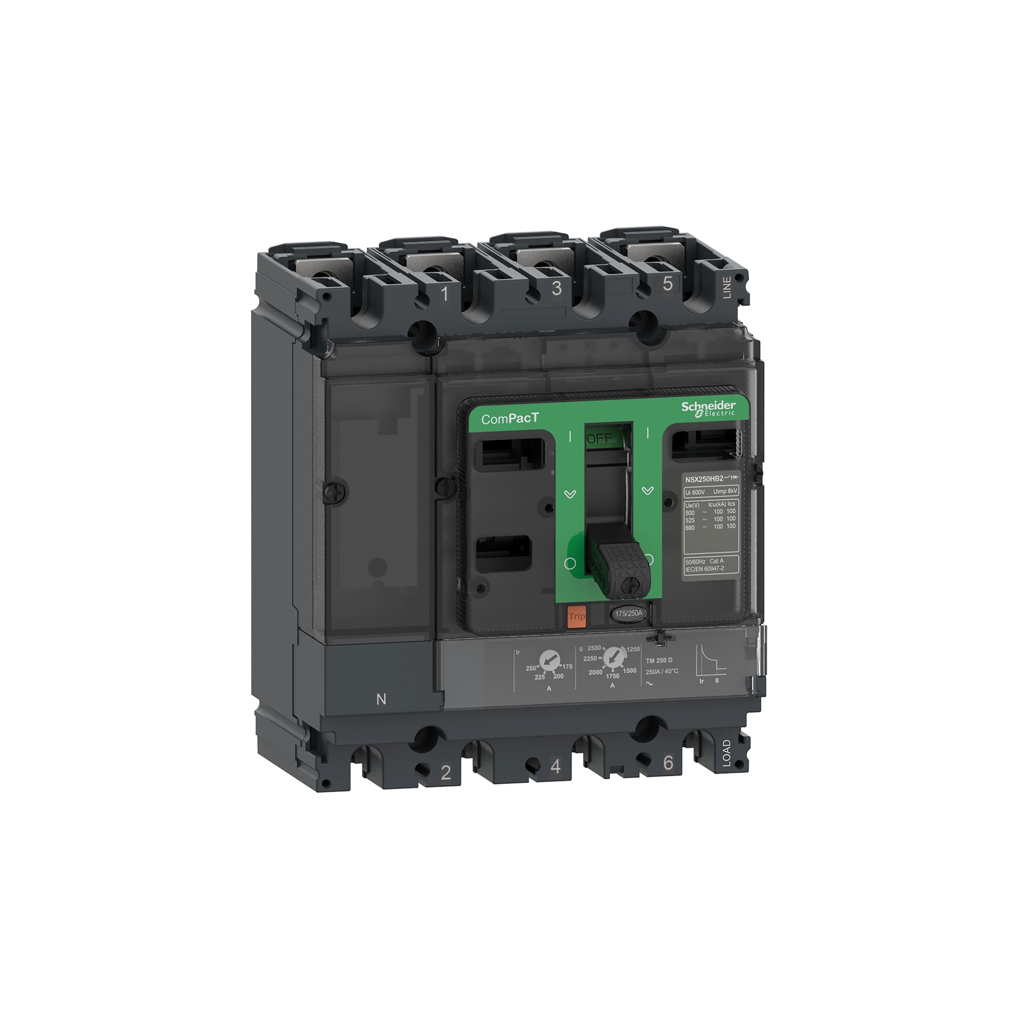 Interruptor caja moldeada 4x63A ComPacT NSX — Regulable C10H4TM063 Schneider — Schneider Electric
