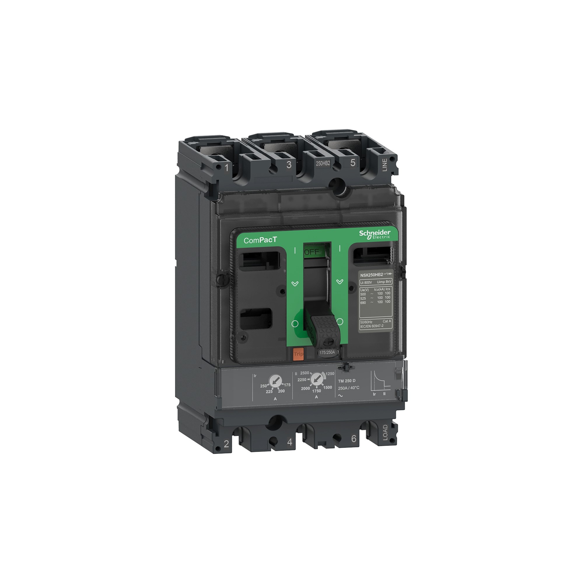 Interruptor caja moldeada 3x160A ComPacT NSX — Regulable C25F3TM160 Schneider — Schneider
