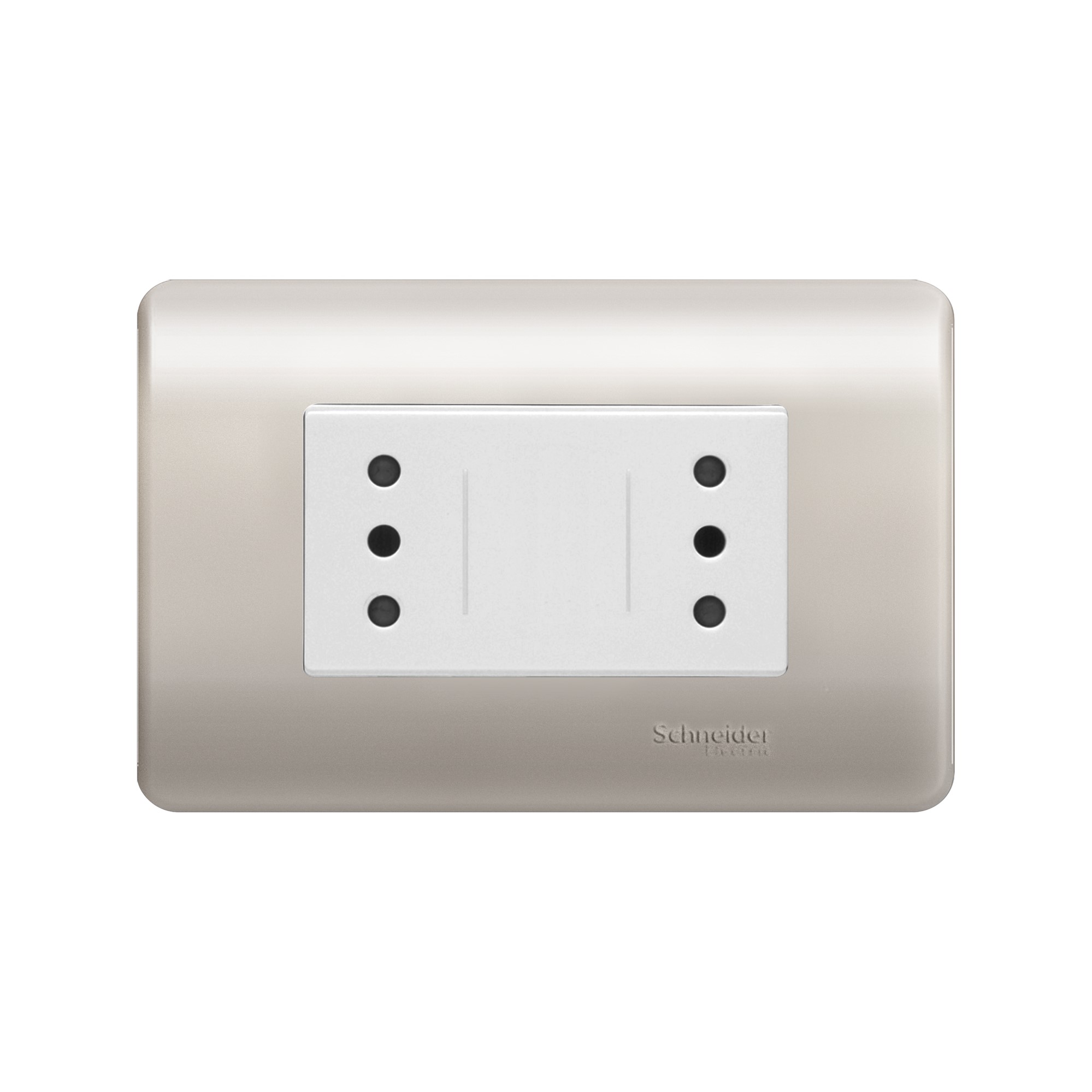 Placa Genesis Armada con Toma Corriente Doble 10A 2P+T, Millon MWD60622 — Schneider Electric — Schneider Electric
