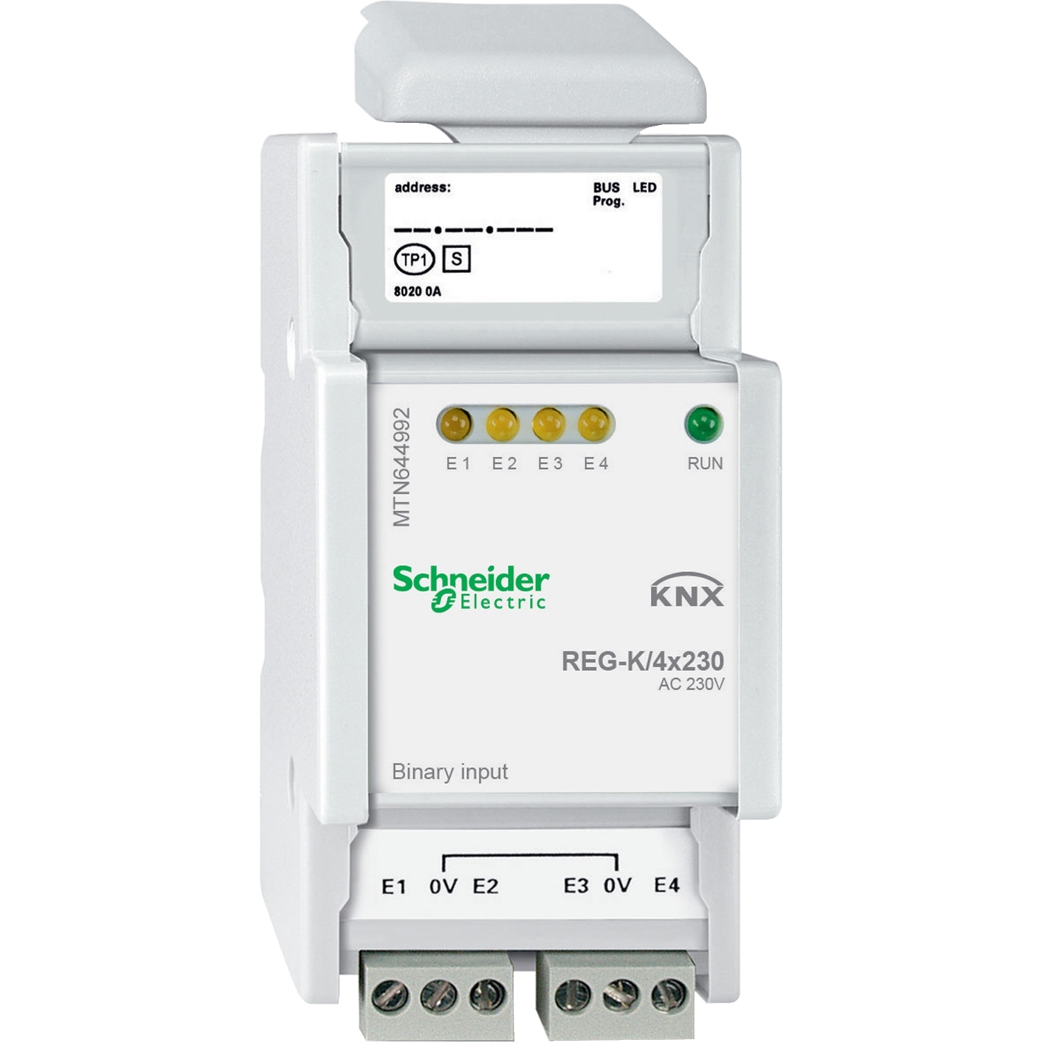 Modulo 4 Entradas Binarias 230V AC Riel DIN Gris Claro MTN644992 — Schneider Electric — Schneider