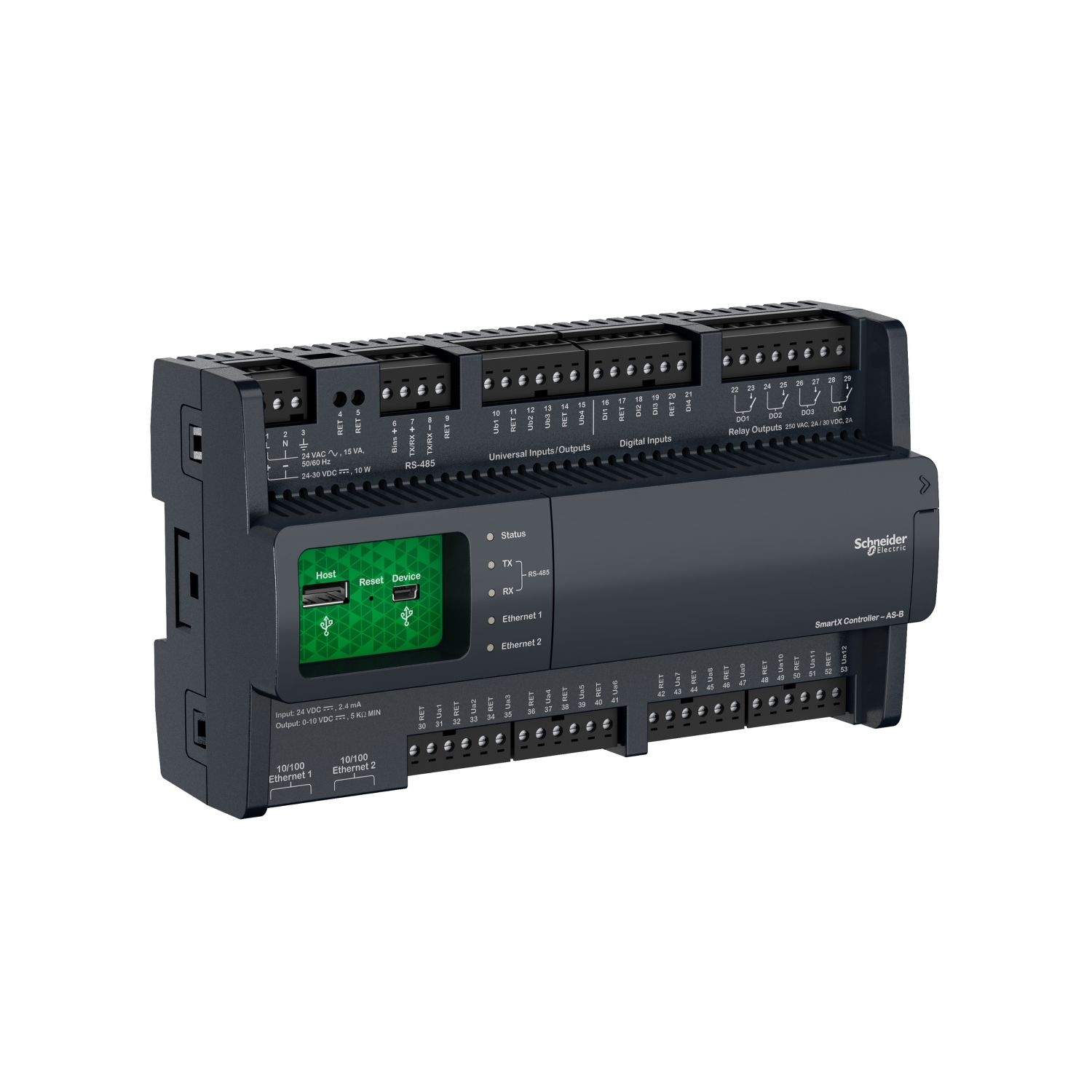 Controlador Smartx - AS-B-24 24 I/O, Bacnet Ms/tp, Modbus SXWASB24x10001 — Schneider Electric — Schneider Electric