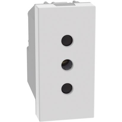 Toma Estándar Italiano 2P+T 10A 250VAC Blanco JW4113 — BTicino — Bticino
