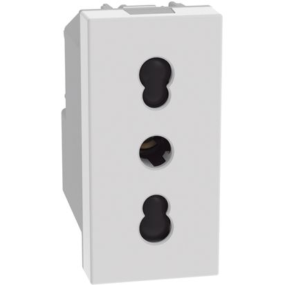Toma Estándar Italiano 2P+T 10/16A Blanco JW4180 — BTicino — Bticino