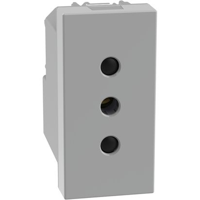 Toma Estándar Italiano 2P+T 10A 250VAC Gris JG4113 — BTicino — Bticino