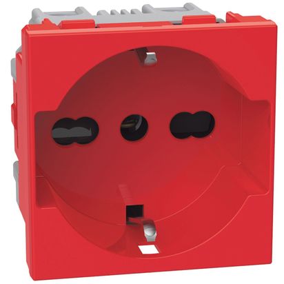 Toma Univ 2P+T10/16A Schuk Rojo J4140A16R — BTicino — Bticino