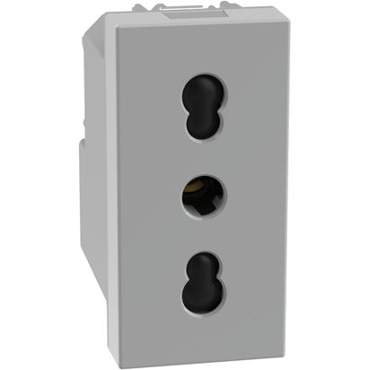 Toma Estándar Italiano 2P+T 10/16A Gris JG4180 — BTicino — Bticino