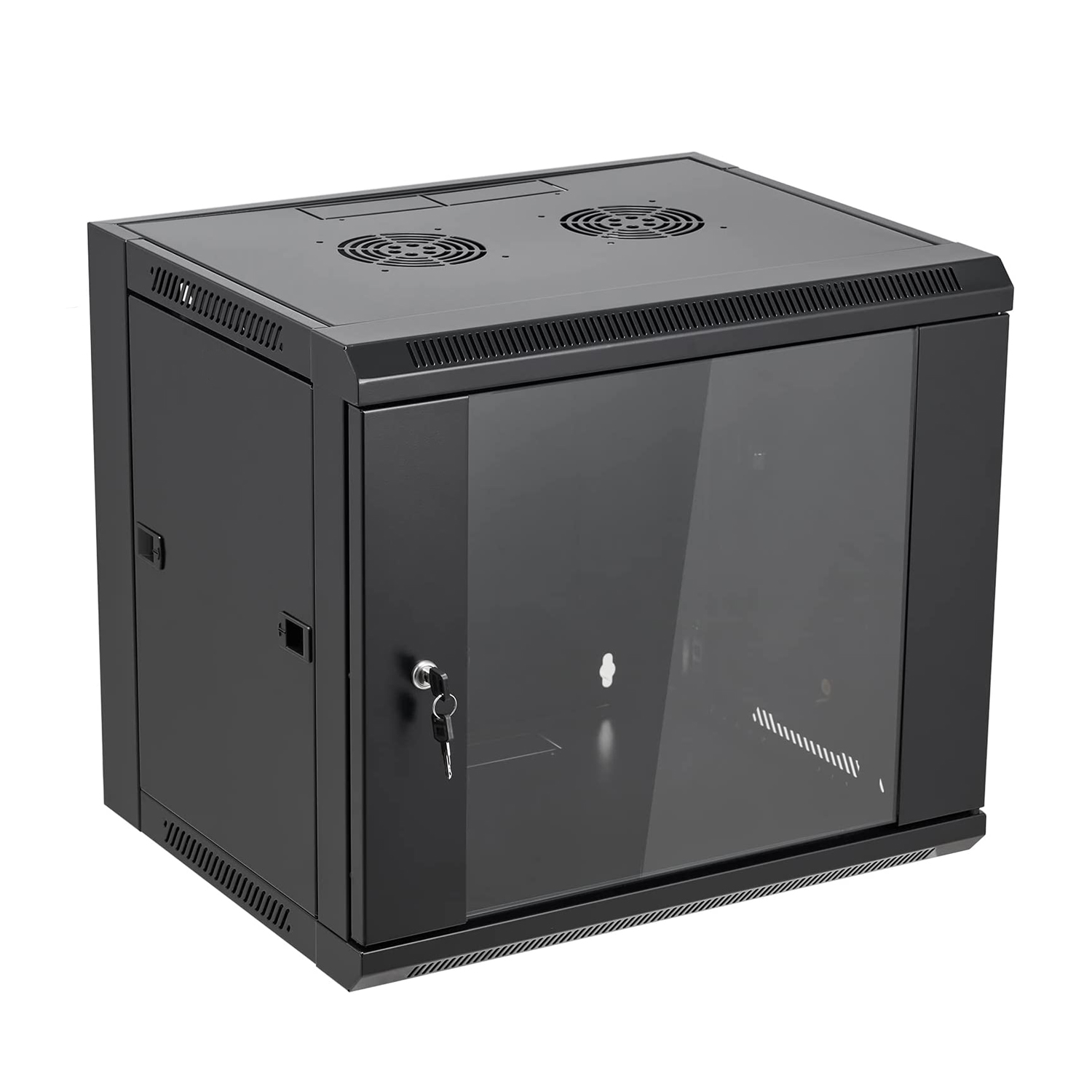 Gabinete Mural 19'', RAL7021 18U Prof: 600 P/ Vidrio Net KD-007-6618 — FNX — FNX