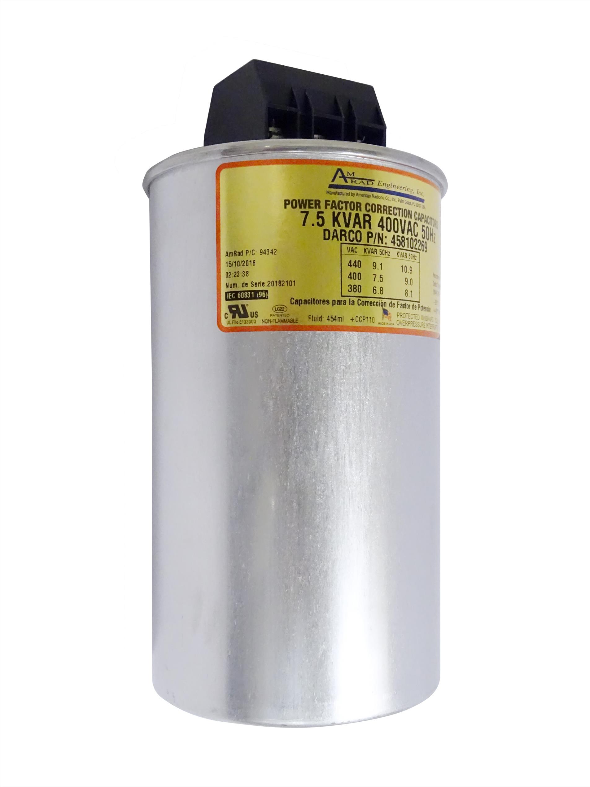 Condensador Trif 7.5kVAr 400V 50Hz Cil 458102269 — FNX — FNX