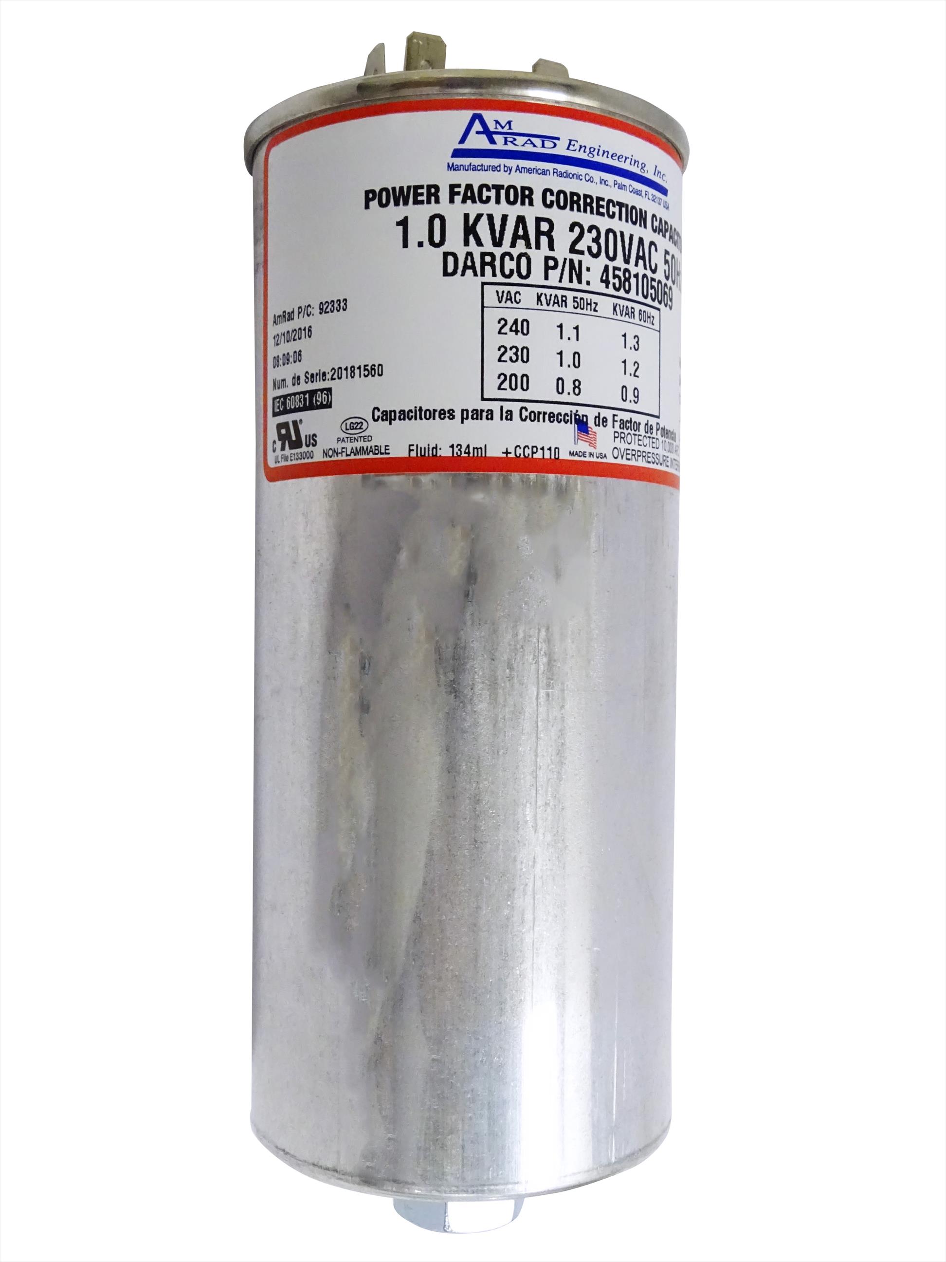 Condensador Cilindrico Monof 1.0kVAr 23 458105069 — FNX — FNX