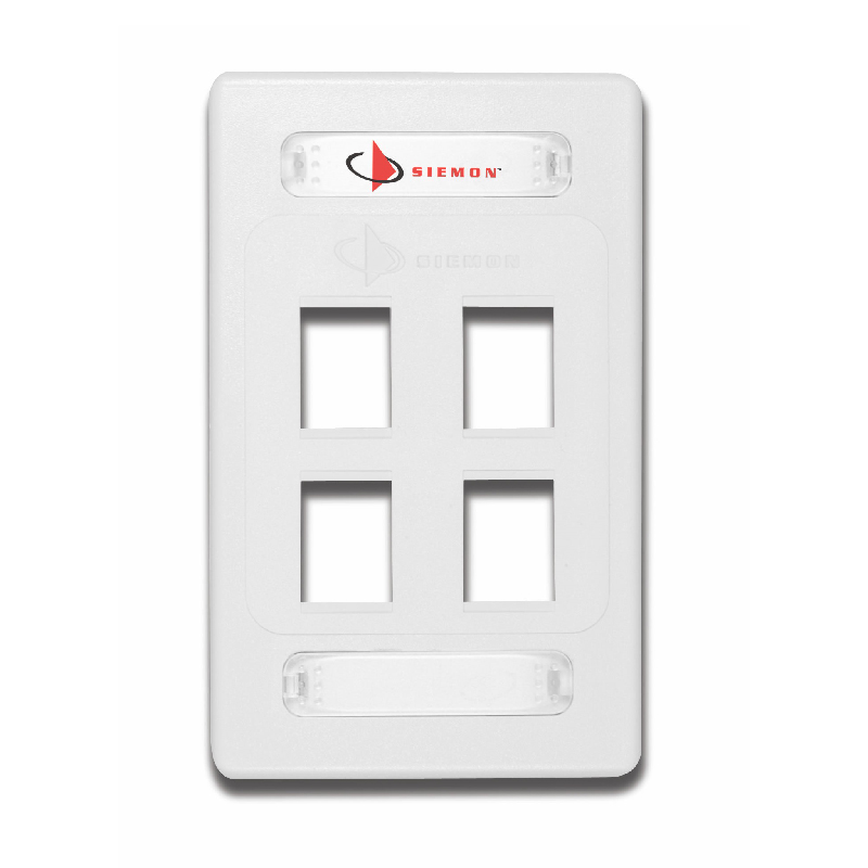 Faceplate 4 Puertos Blanco 10GMX-FPS04-02 — Siemon — Siemon