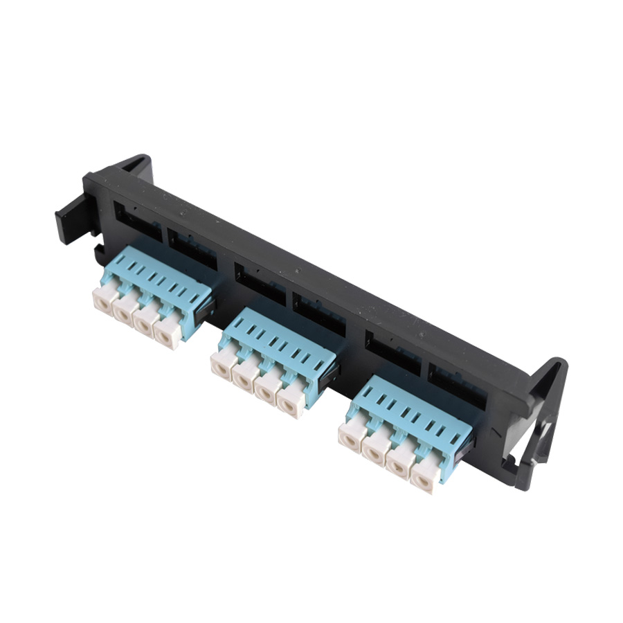 Panel de Conectores Fibra Optica 12 Posiciones Lc Mm OM4 Aqua RIC-F-LCQ12-01C — Siemon — Siemon