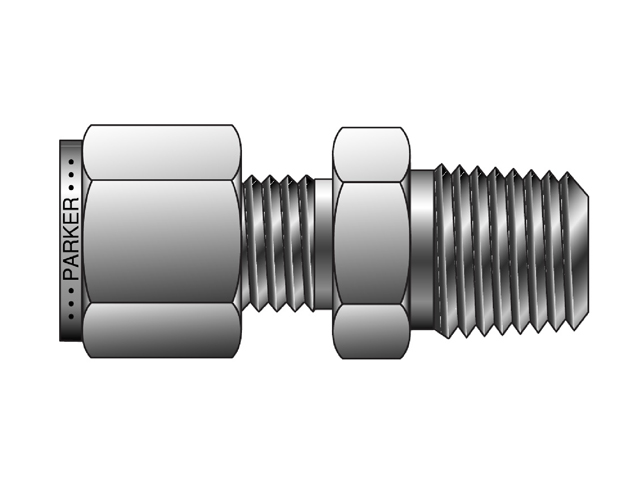 Pk Conector Recto Tubo 1/4X 1/4 Mcho NPT 4-4-FBZ-SS — Parker — Parker