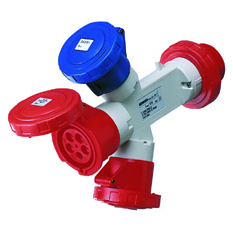 Adaptador Industrial Multiple 3 Salida 32A 380V 3P+N+T GW64061 — Gewiss — Gewiss
