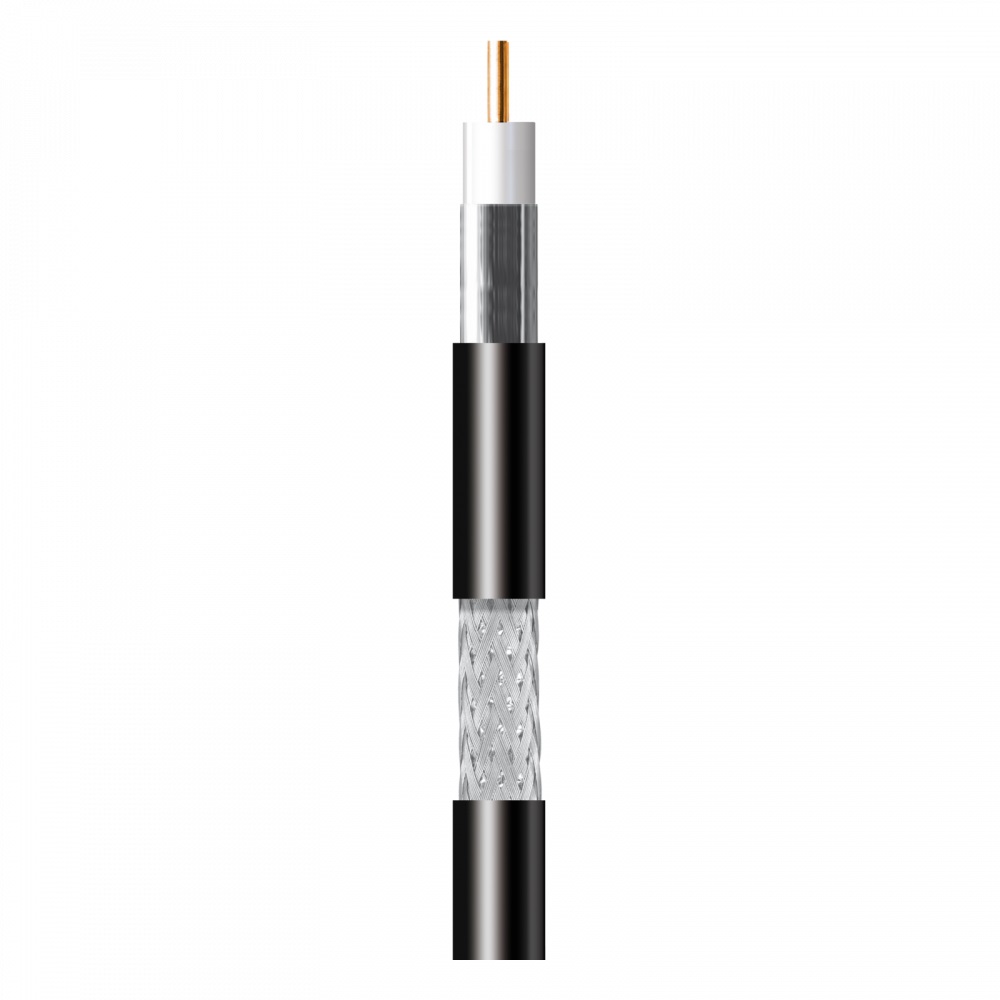 Cable Coaxial (RG6) T-100 PE Fca Clase a 16PATC 1,134,76.6mm Negro 212501 — Televes — Televes