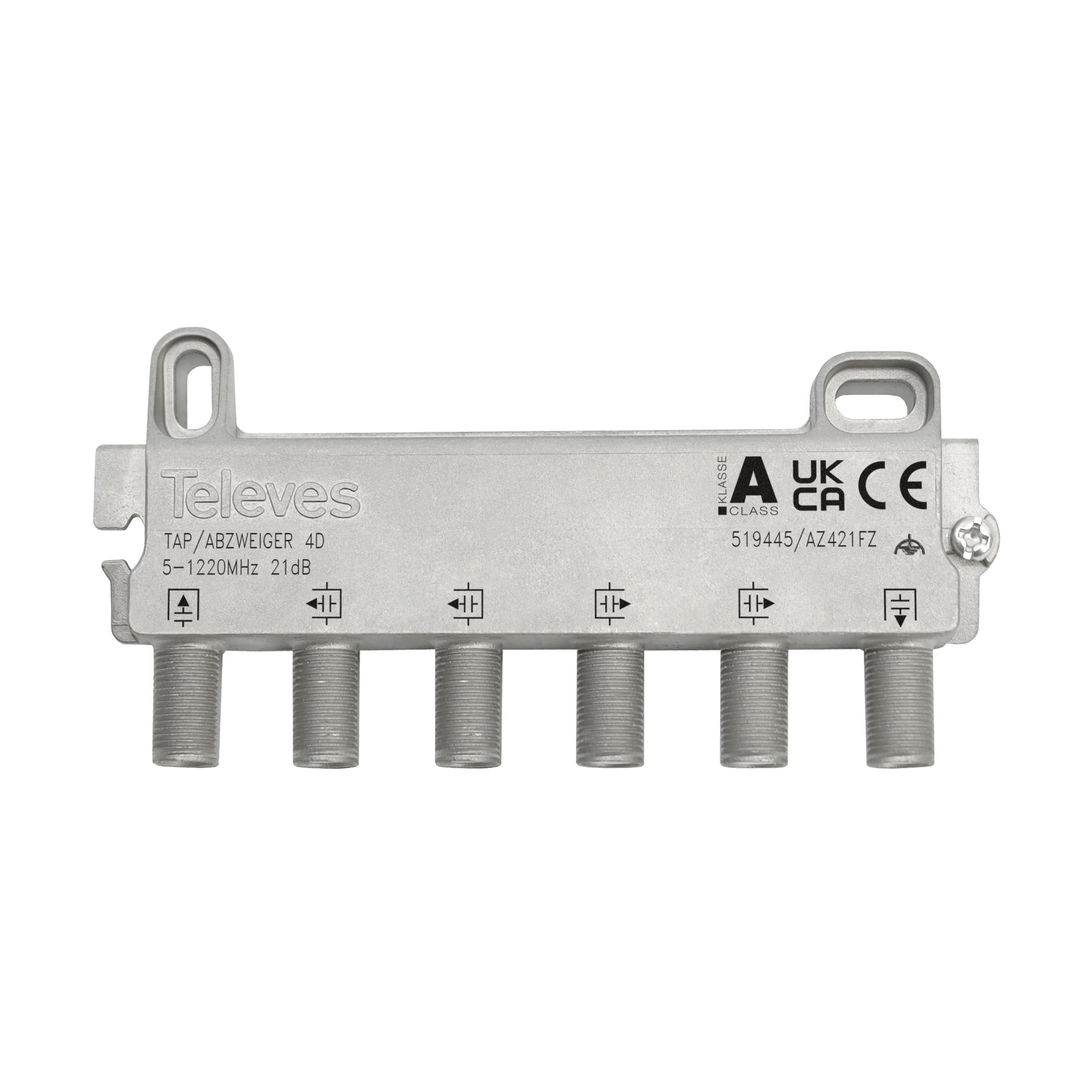 Derivador 5-1220MHz F 4D 21dB 519445 — Televes — Televes
