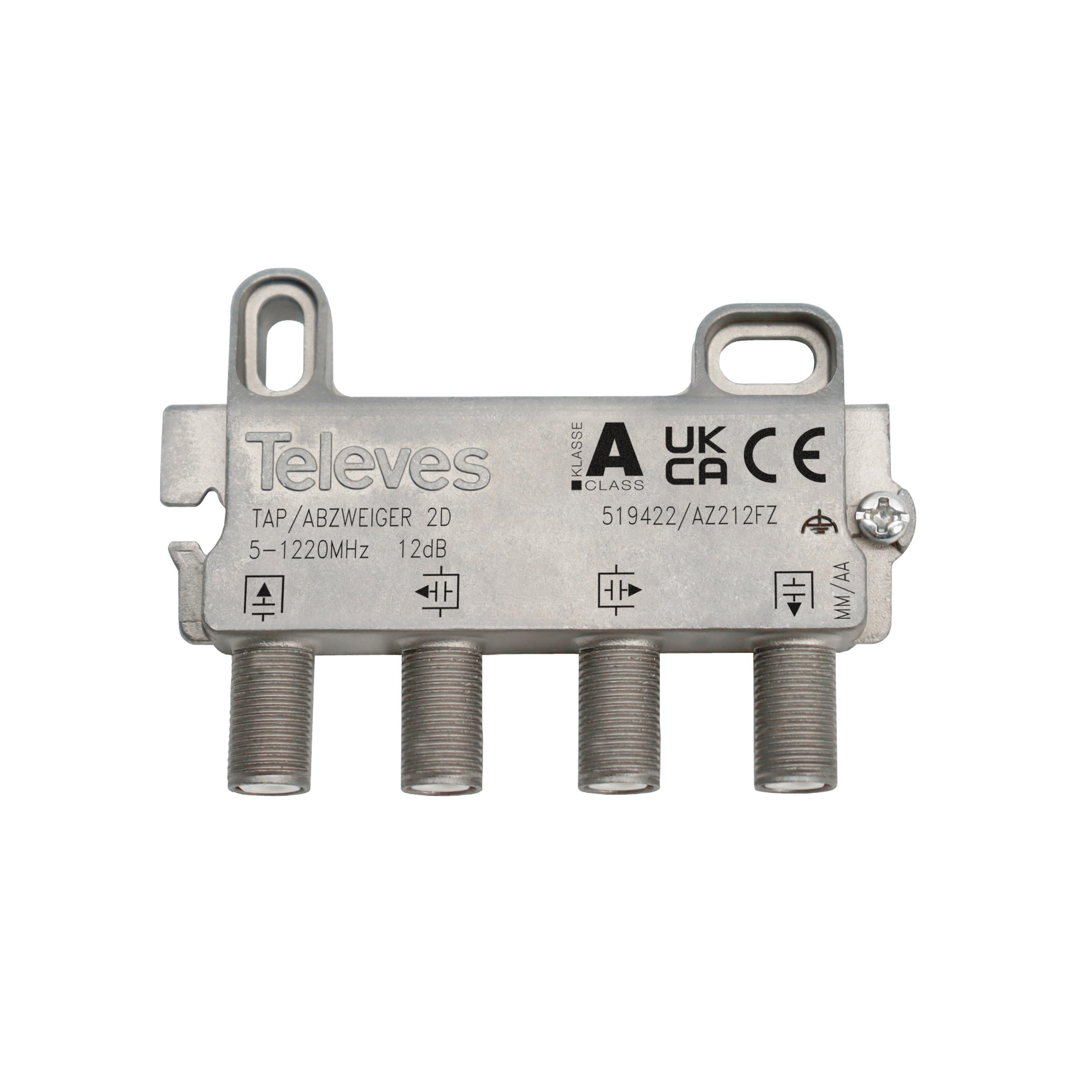 Derivador 5-1220MHz F 2D 12dB 519422 — Televes — Televes