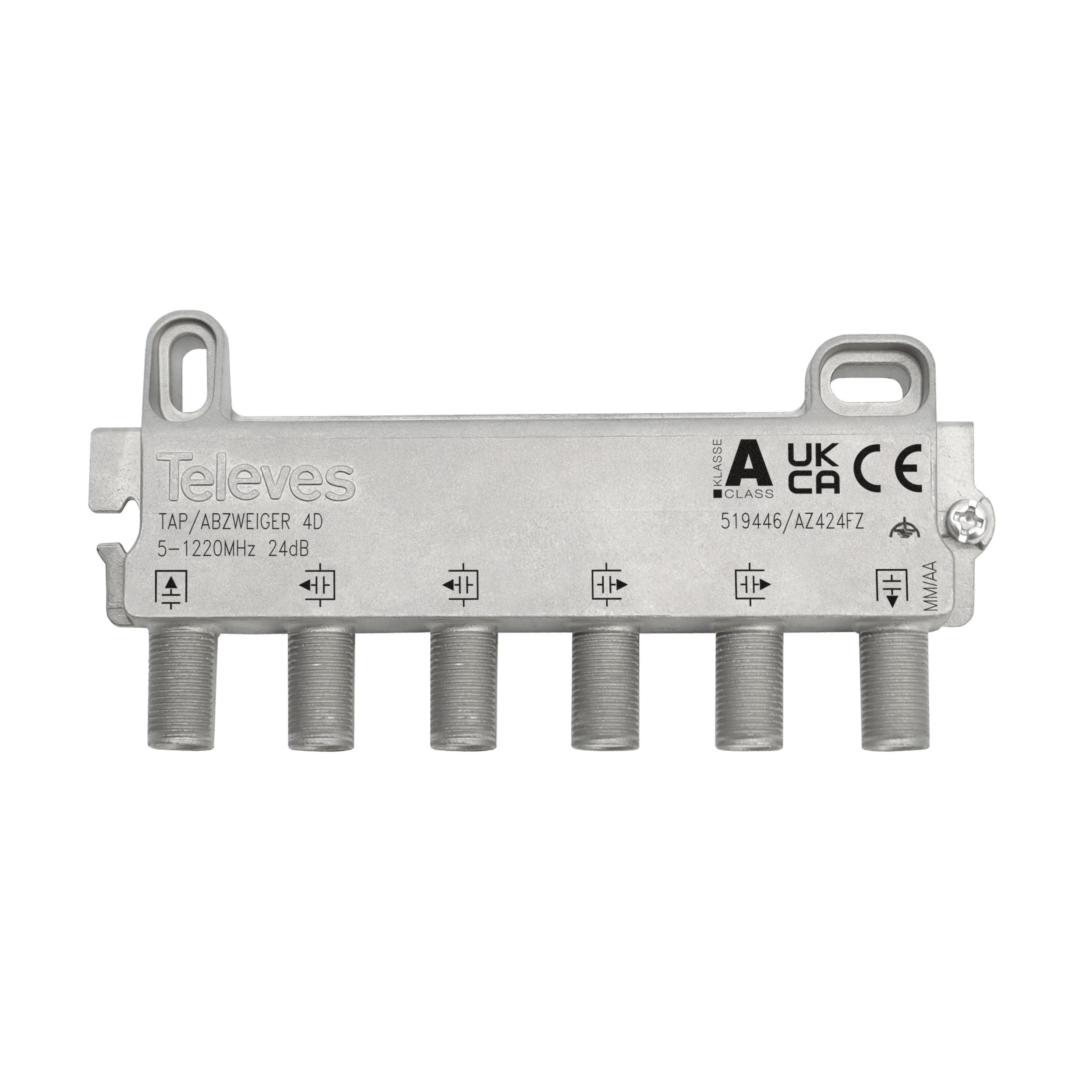 Derivador 5-1220MHz F 4D 24dB 519446 — Televes — Televes