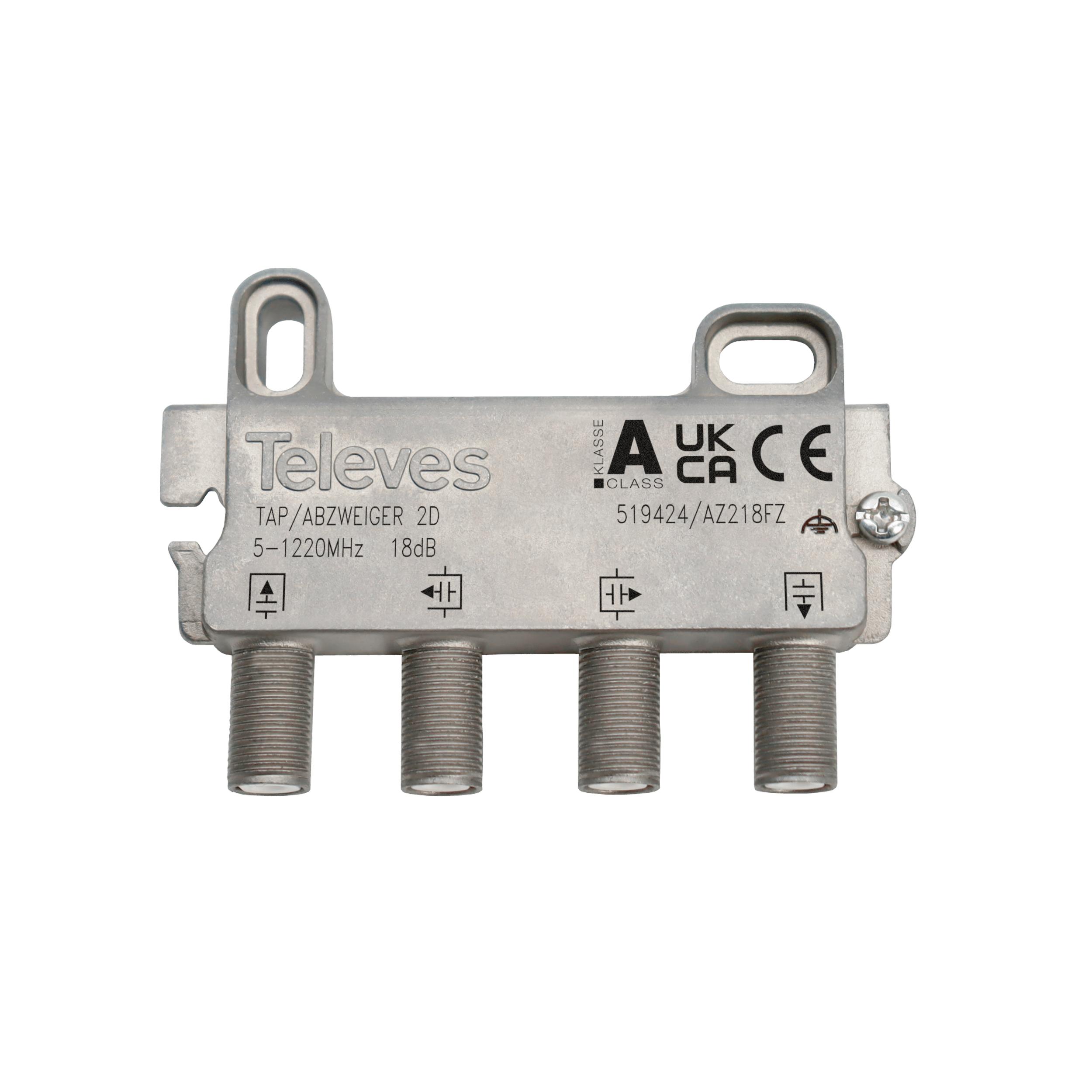 Derivador 5-1220MHz F 2D 18dB 519424 — Televes — Televes