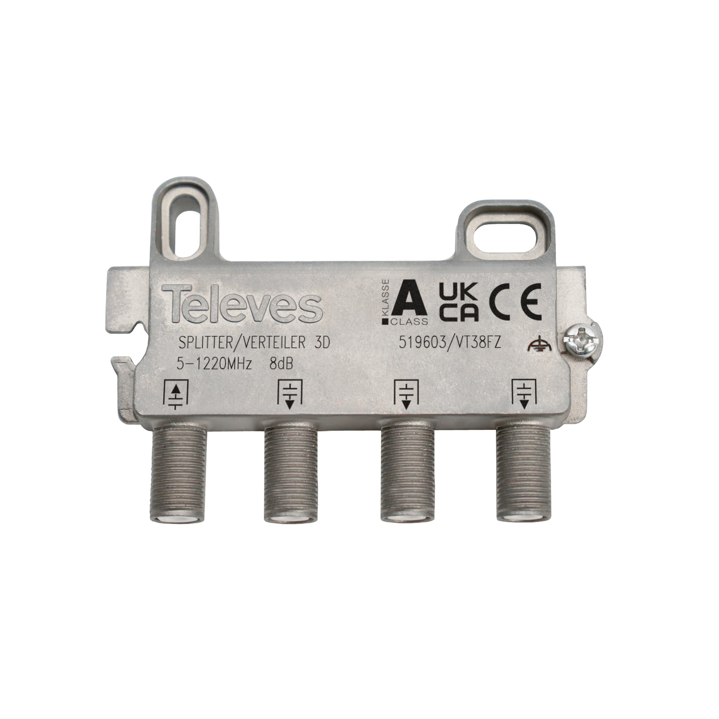 Repartidor 5-1220MHz F 3D 8dB 519603 — Televes — Televes