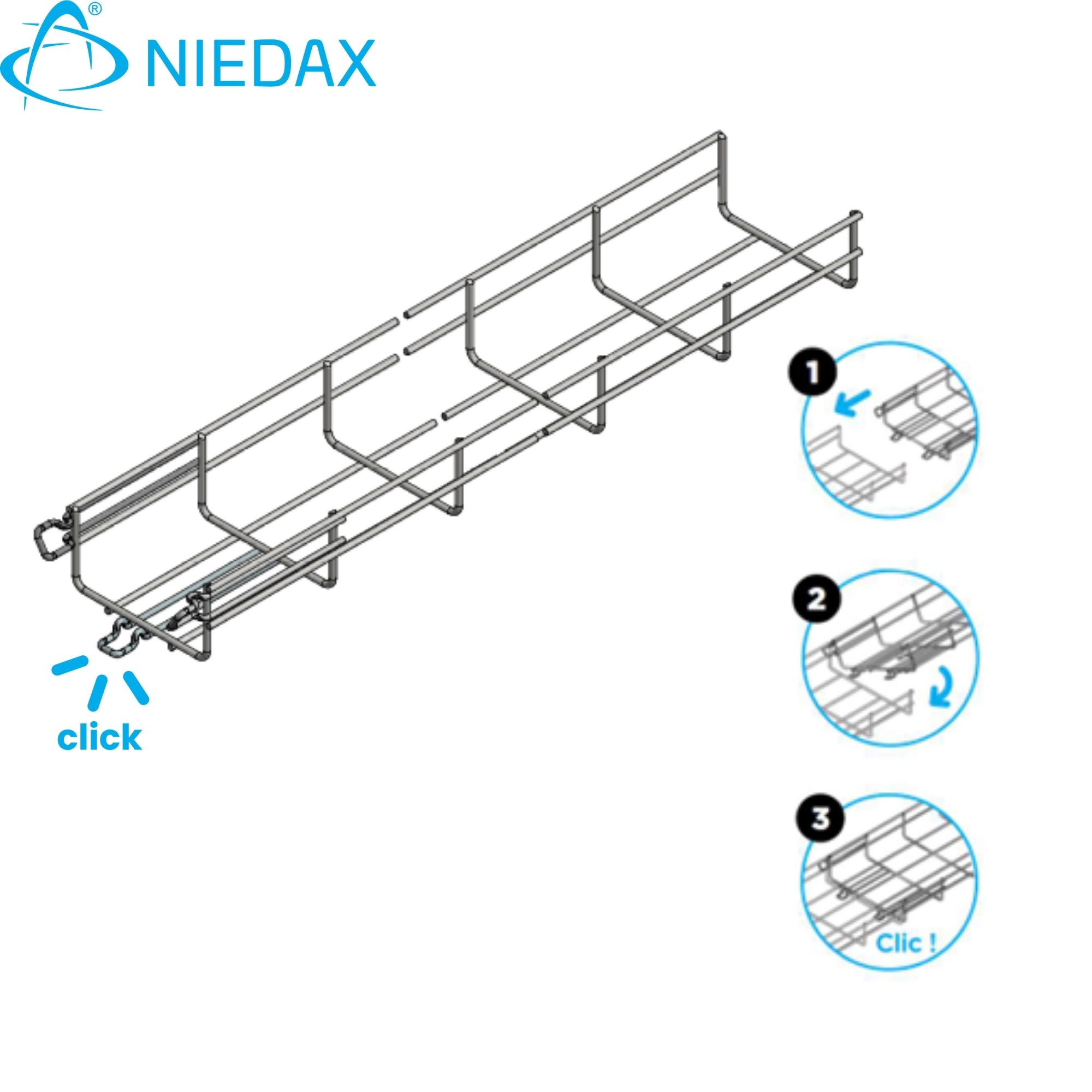 Canastillo 54x100mm A/inox (SS304) (X Tira 3MT) 713080 — Niedax — Niedax