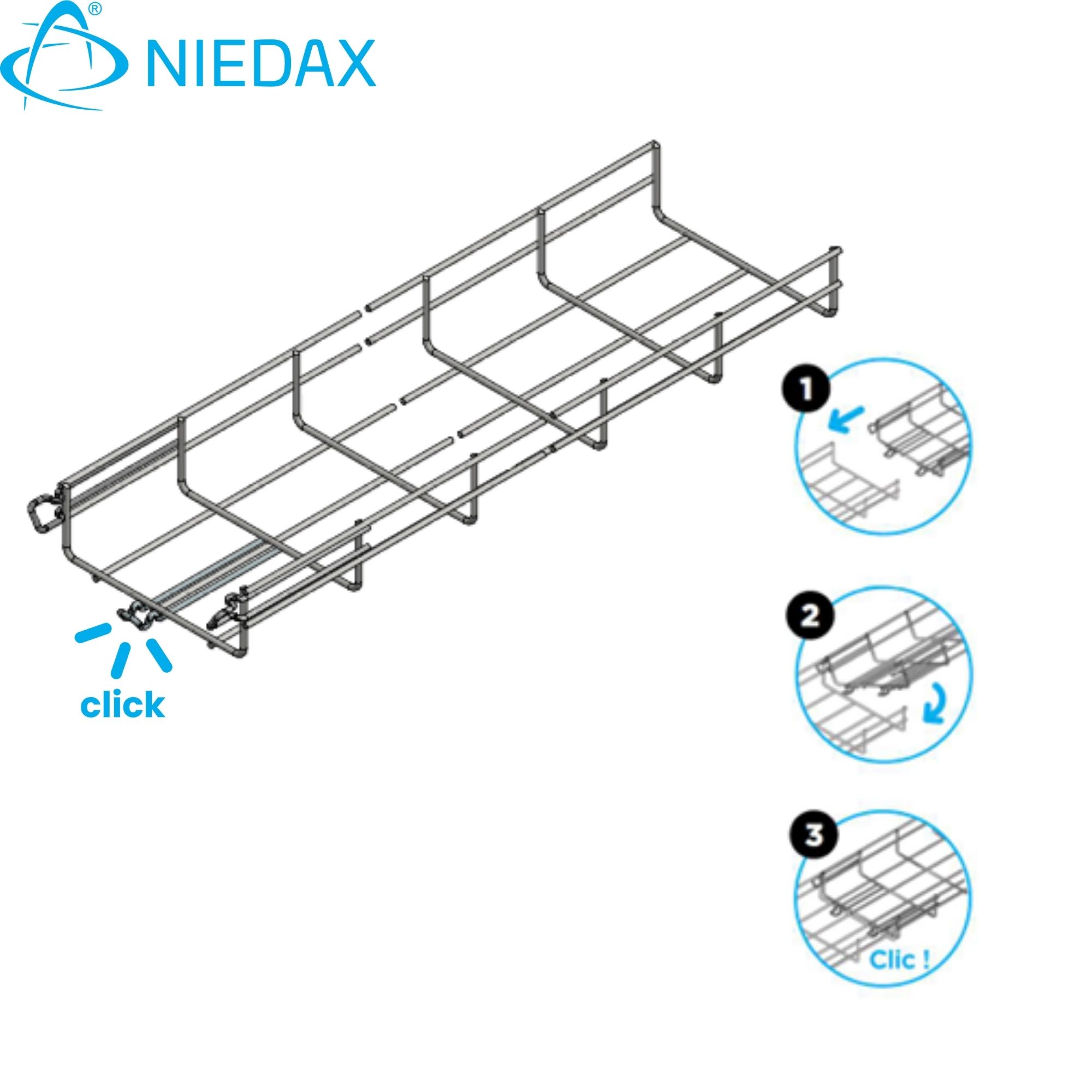 Bandeja 54x150mm Electrogalvanizada (Ez) X Tira 3 Metros 711284 — Niedax — Niedax