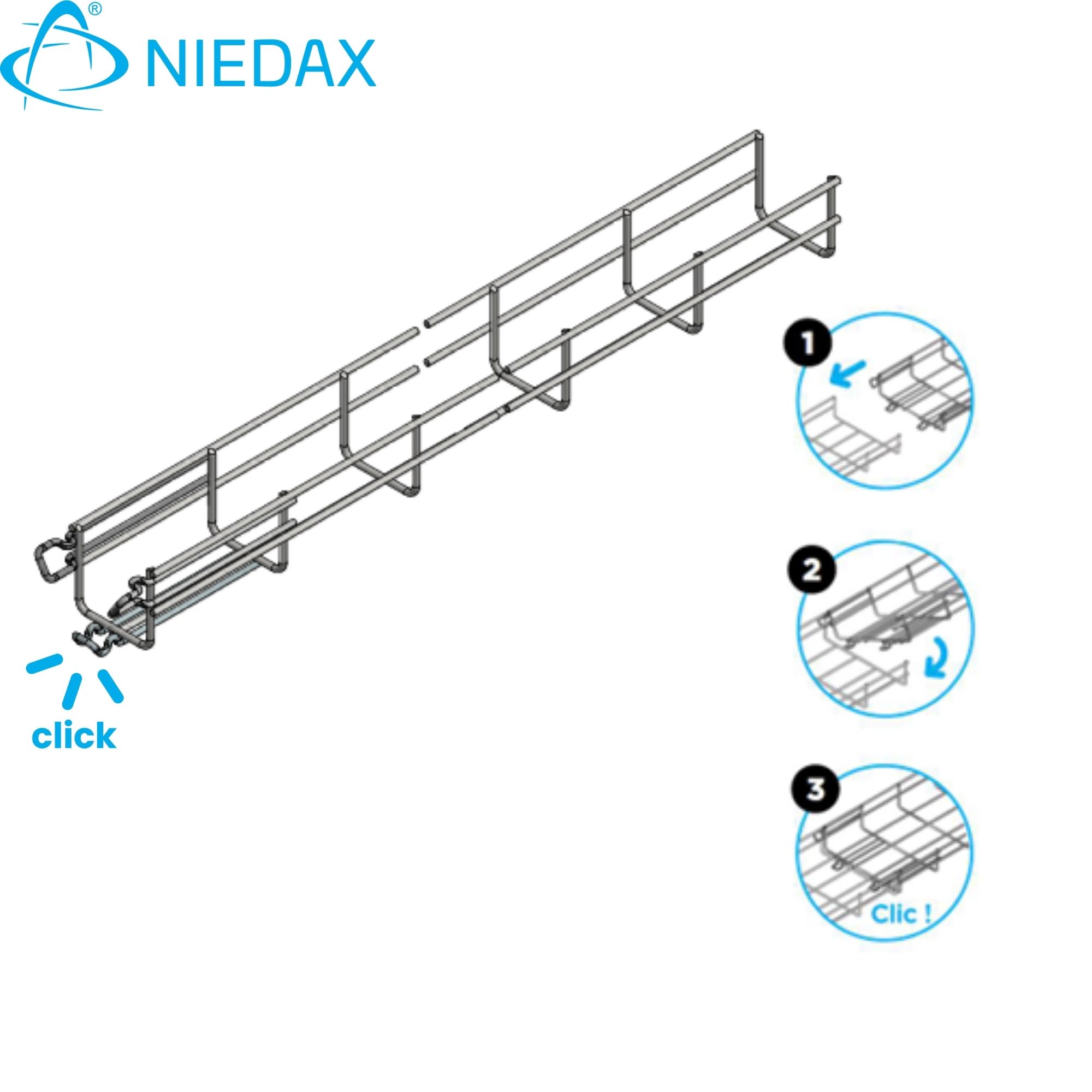 Canastillo 54X 50mm A/inox (SS304) (X Tira 3MT) 713073 — Niedax — Niedax