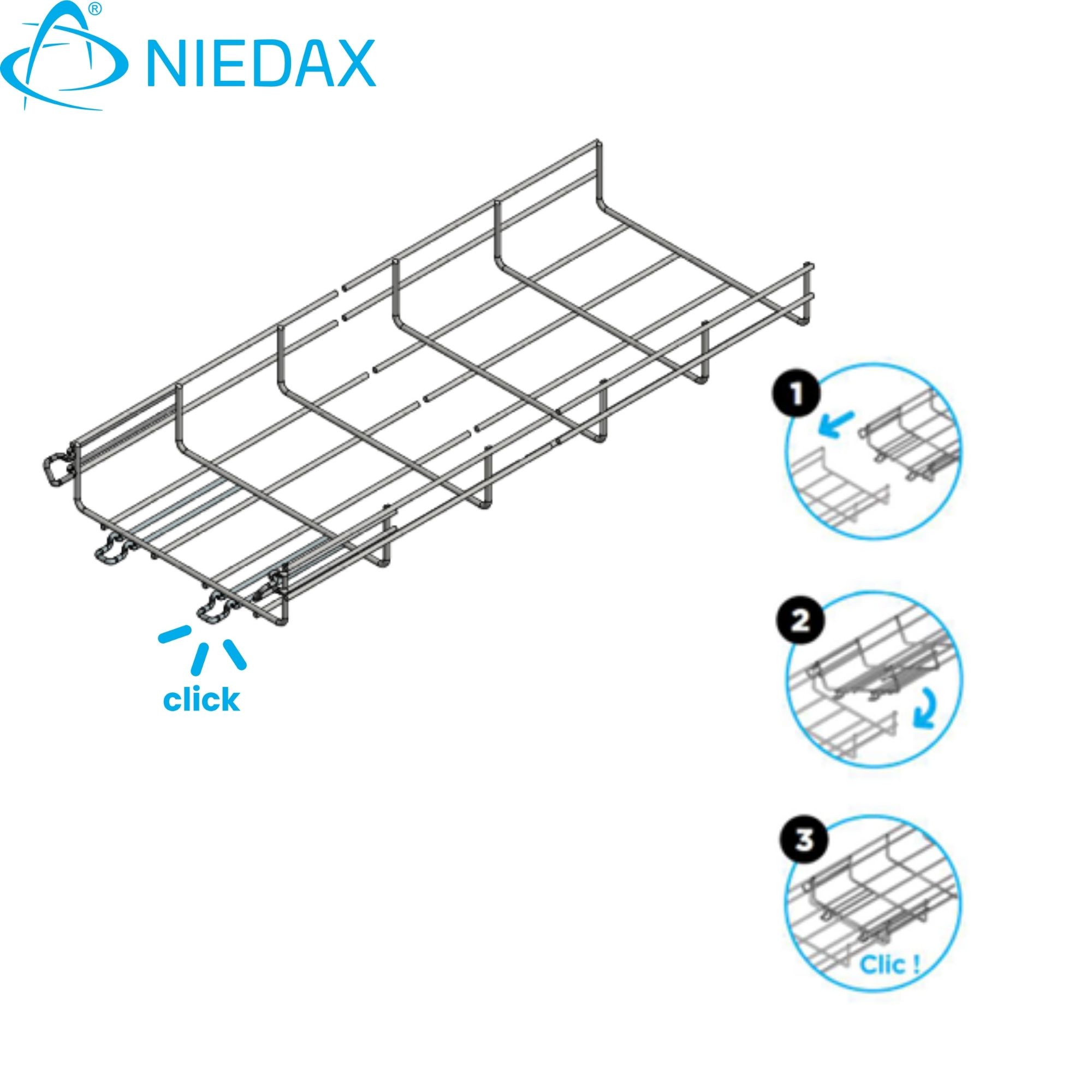 Canastillo 54x200mm A/inox (SS304) (X Tira 3MT) 713110 — Niedax — Niedax