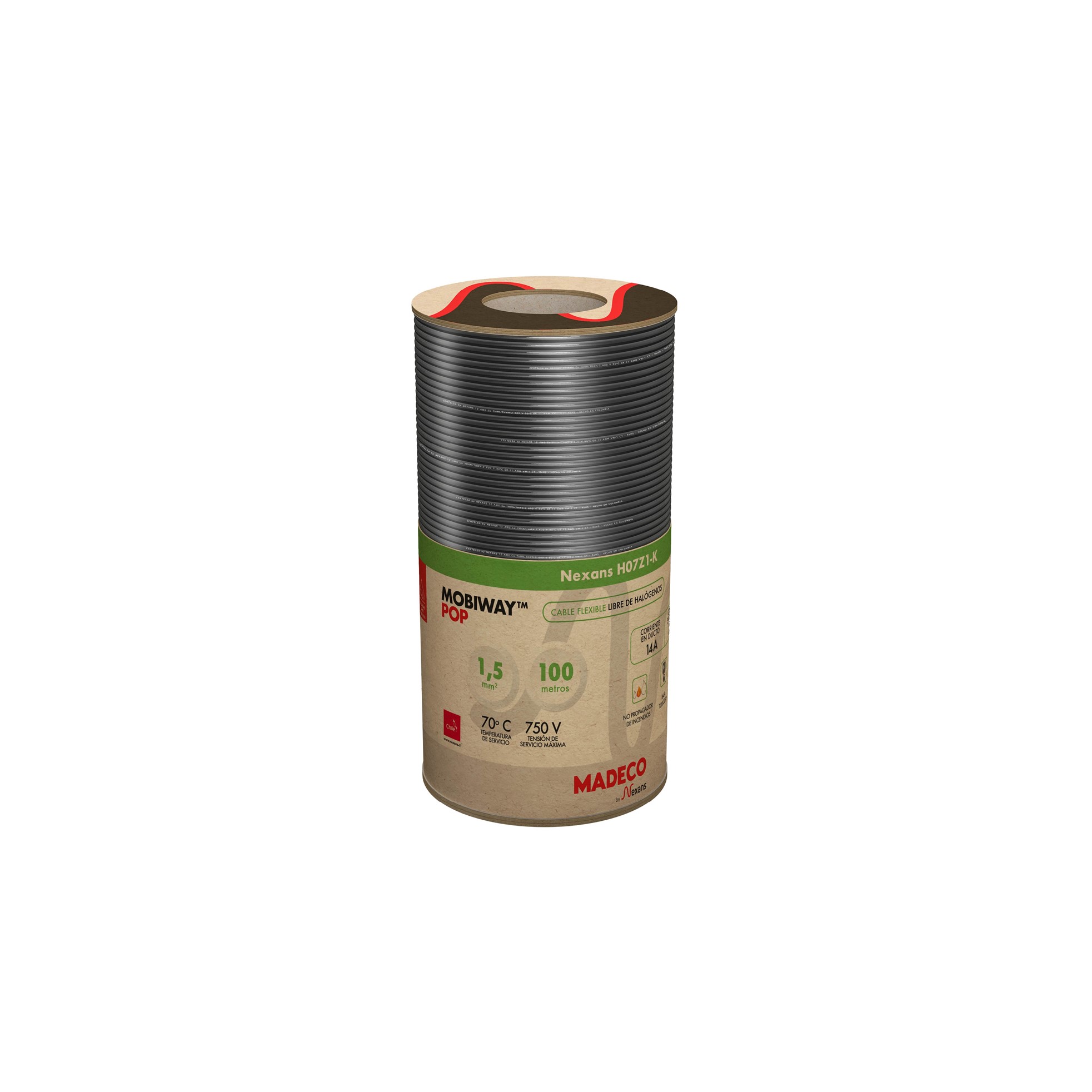 CABLE libre de halógenos 1,5 MM NG 750V R100 10056738 Nexans — Nexans