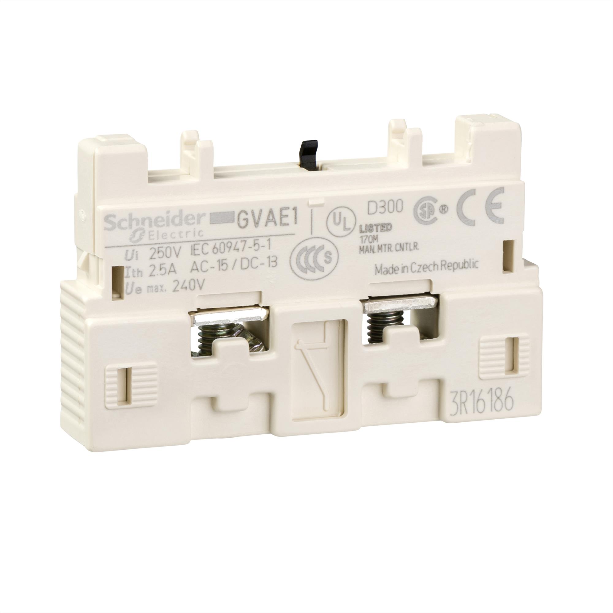 Contacto auxiliar instantaneo montaje frontal - na o nc GVAE1 — Schneider Electric — Schneider Electric