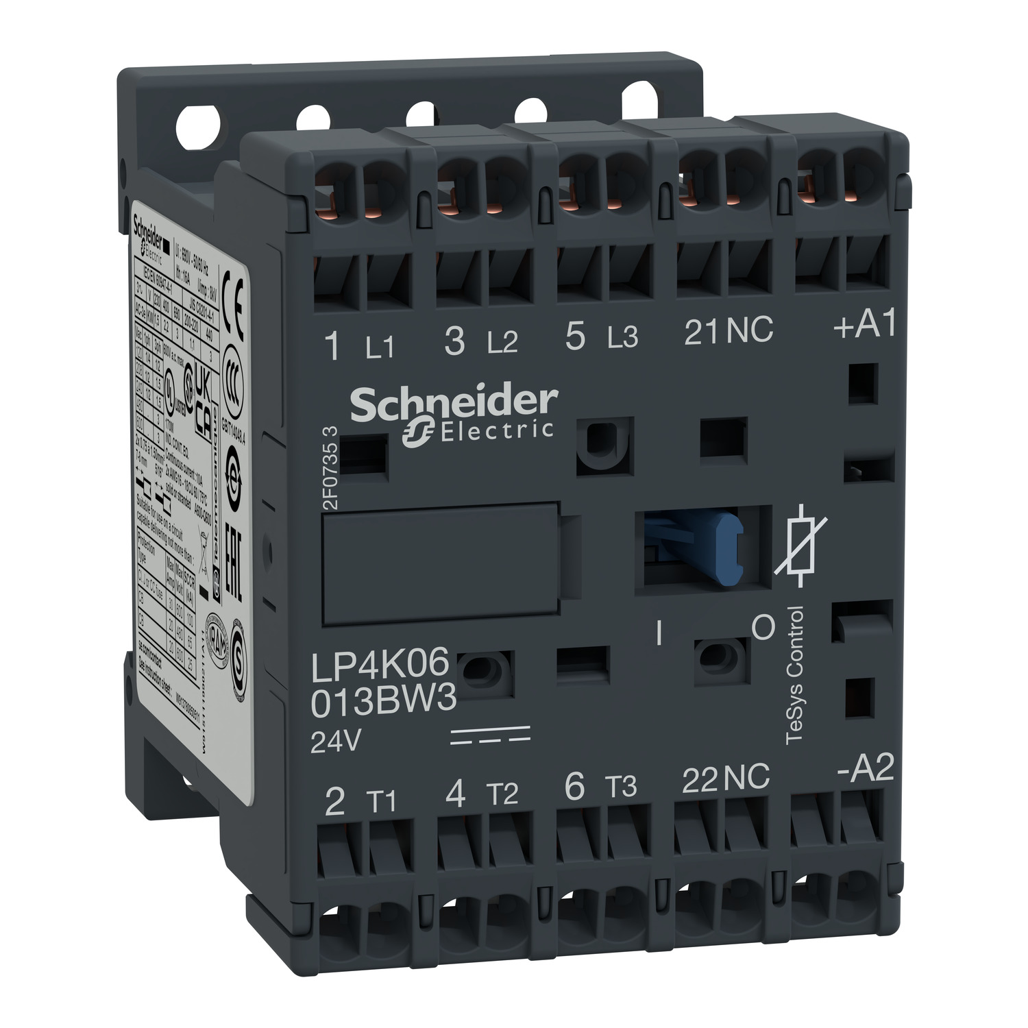 Contactor 6A bobina 24VDC 3NA LP4K06013BW3 Schneider — Schneider