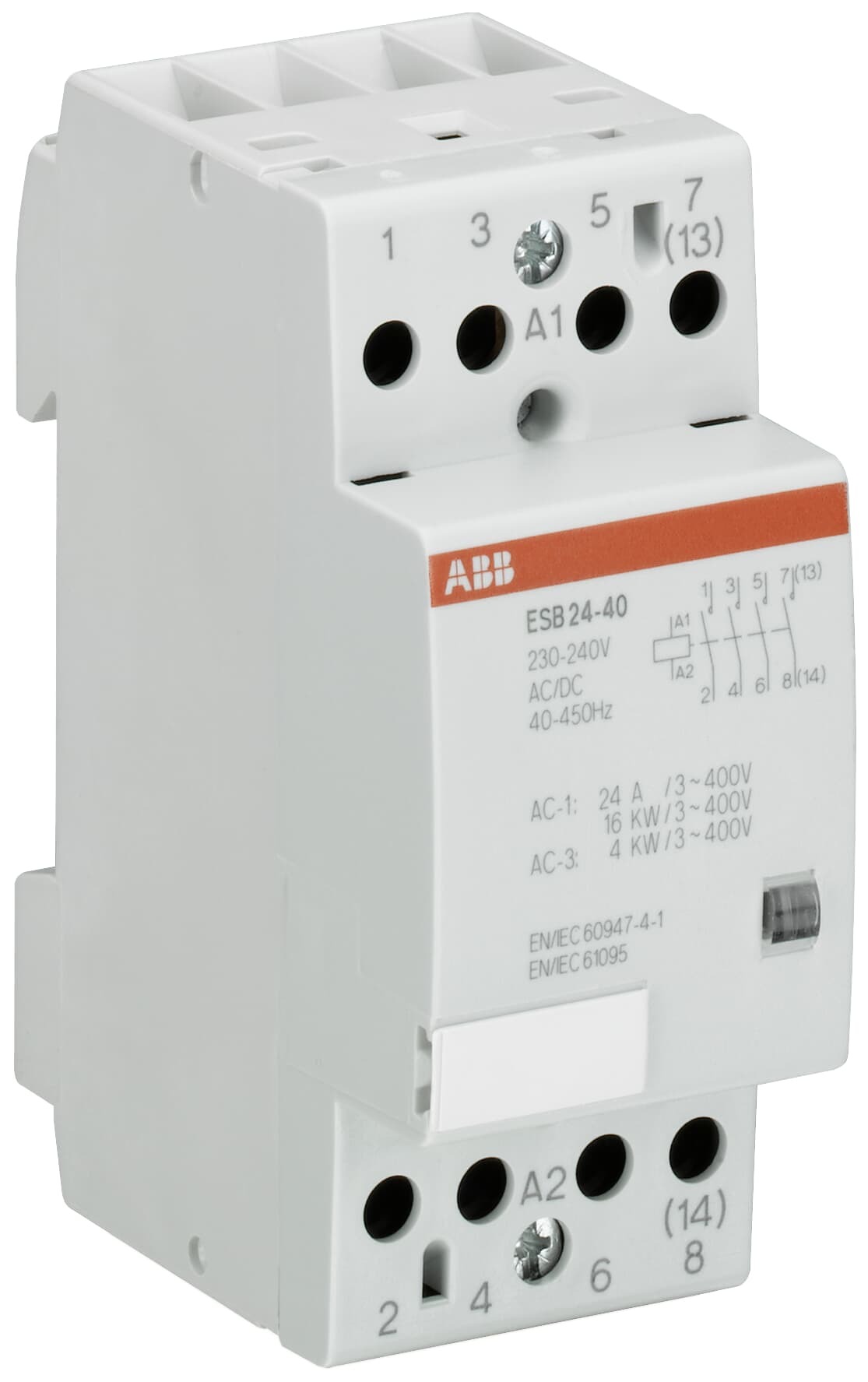 Contactor 4x24A bobina 230V 2NA+2NC GHE3291302R0006 ABB — ABB