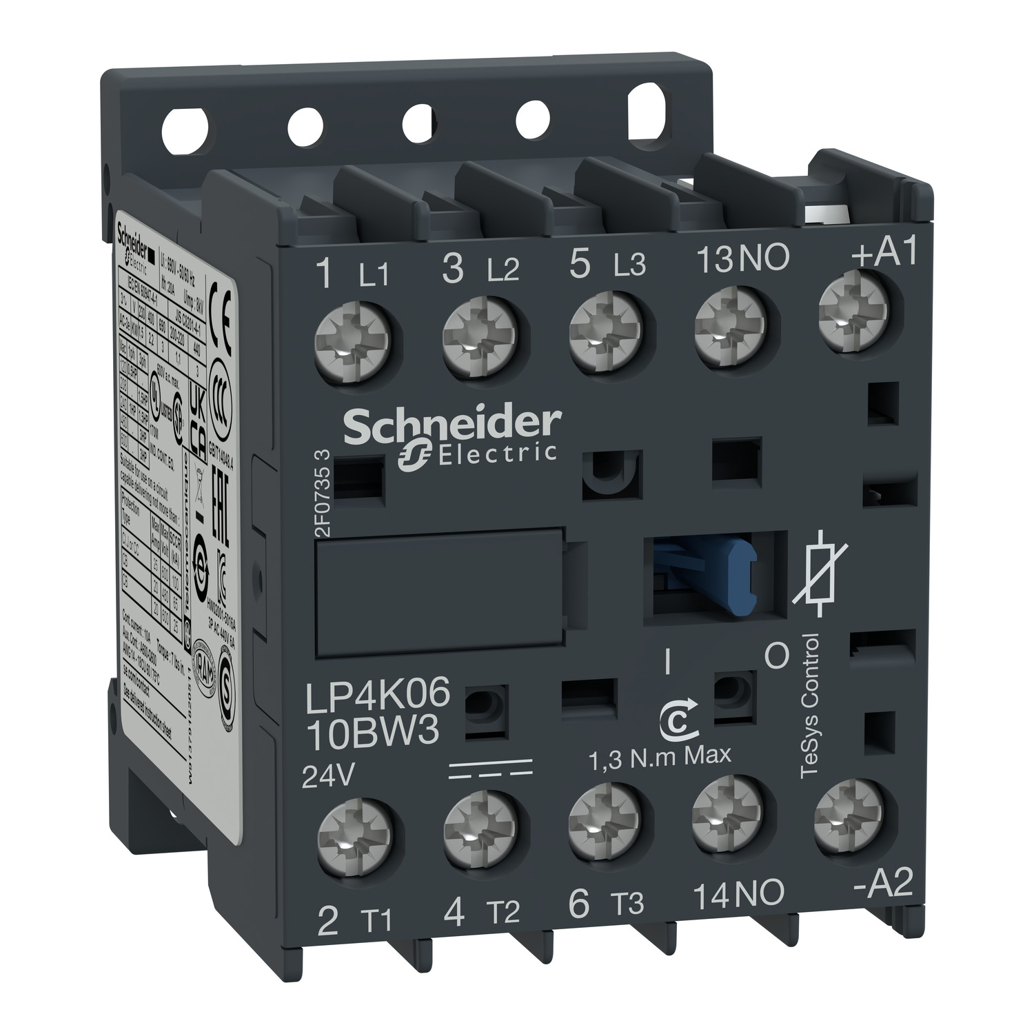 Contactor 6A bobina 24VDC 1NA LP4K0610BW3 Schneider — Schneider