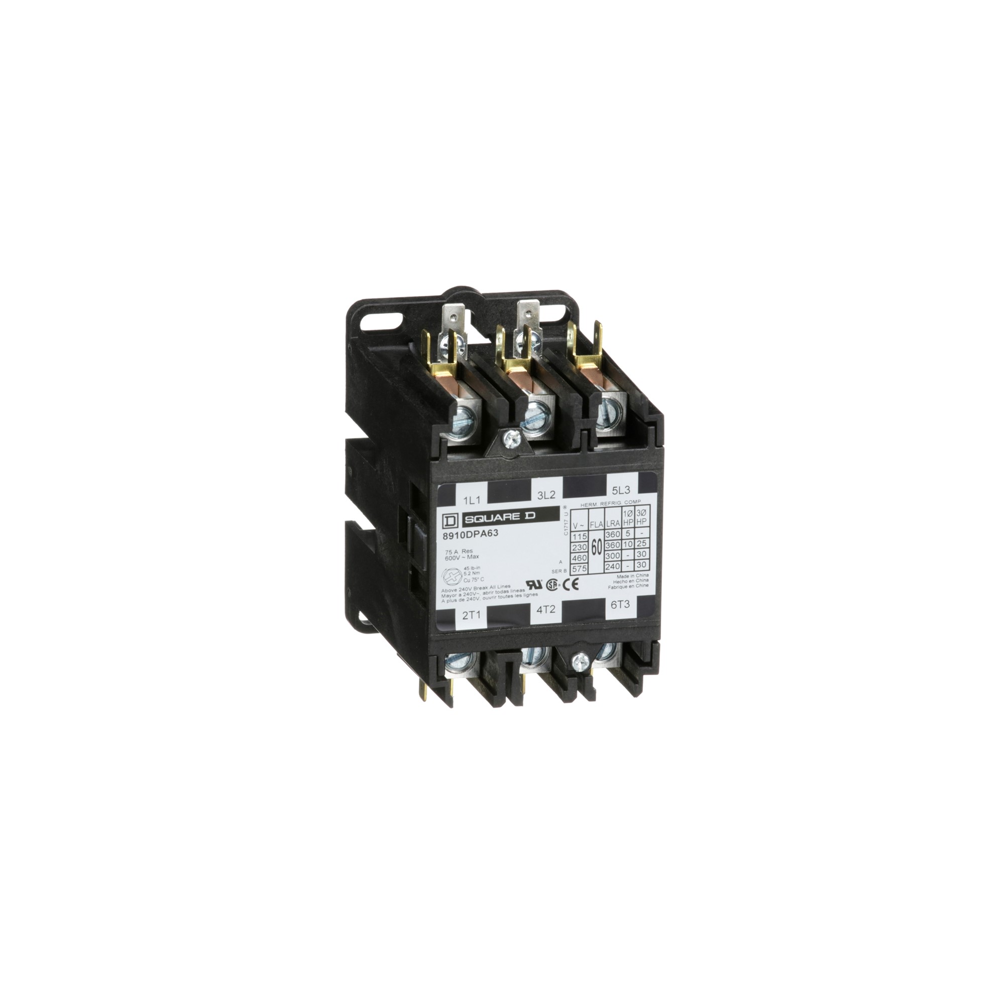 Contactor 3P bobina 120VAC 8910DPA63V02 Schneider — Schneider