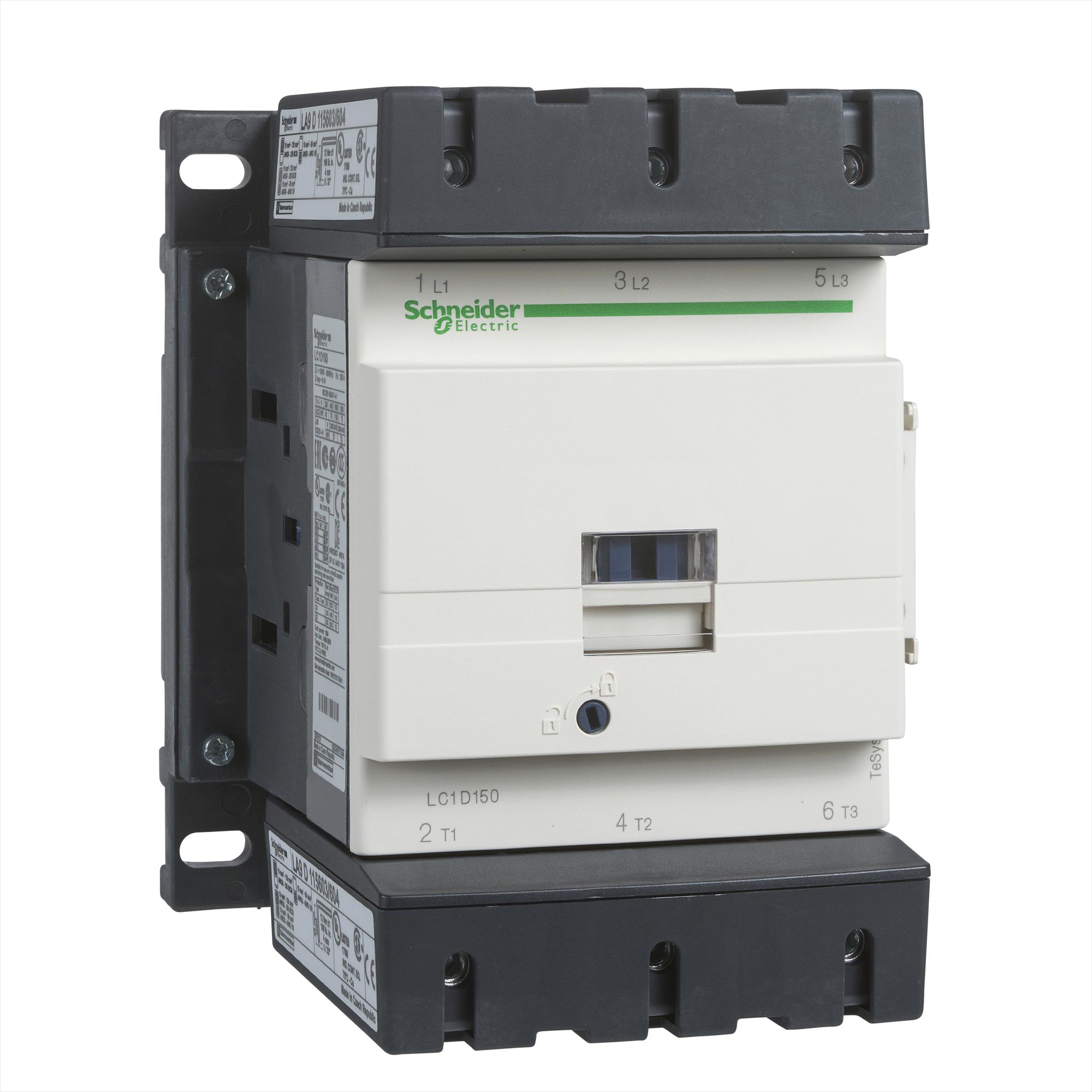 Contactor 150A bobina 24VDC NA+NC LC1D150BD Schneider — Schneider