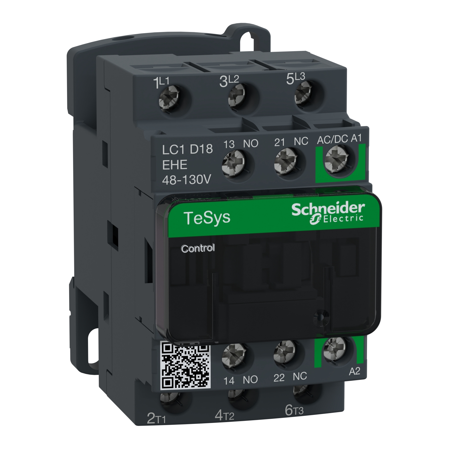 Contactor 18A bobina 130VAC 1NA+1NC LC1D18EHE Schneider — Schneider