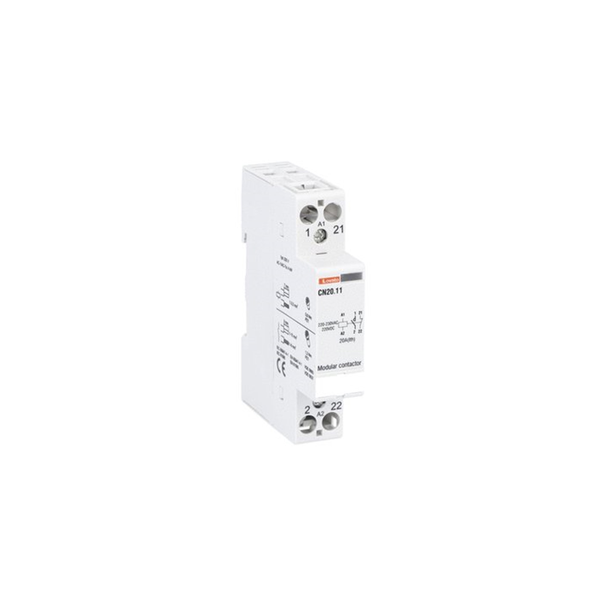 Contactor 2x20A bobina 220VAC CN2011220 Lovato — Lovato
