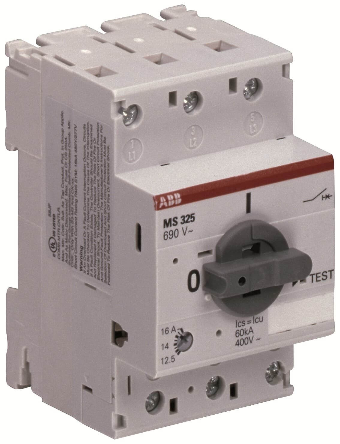 Guardamotor MS325-6.3 Regulable 4 - 6.3A M/rot 100kA 1SAM150000R1009 — ABB — ABB