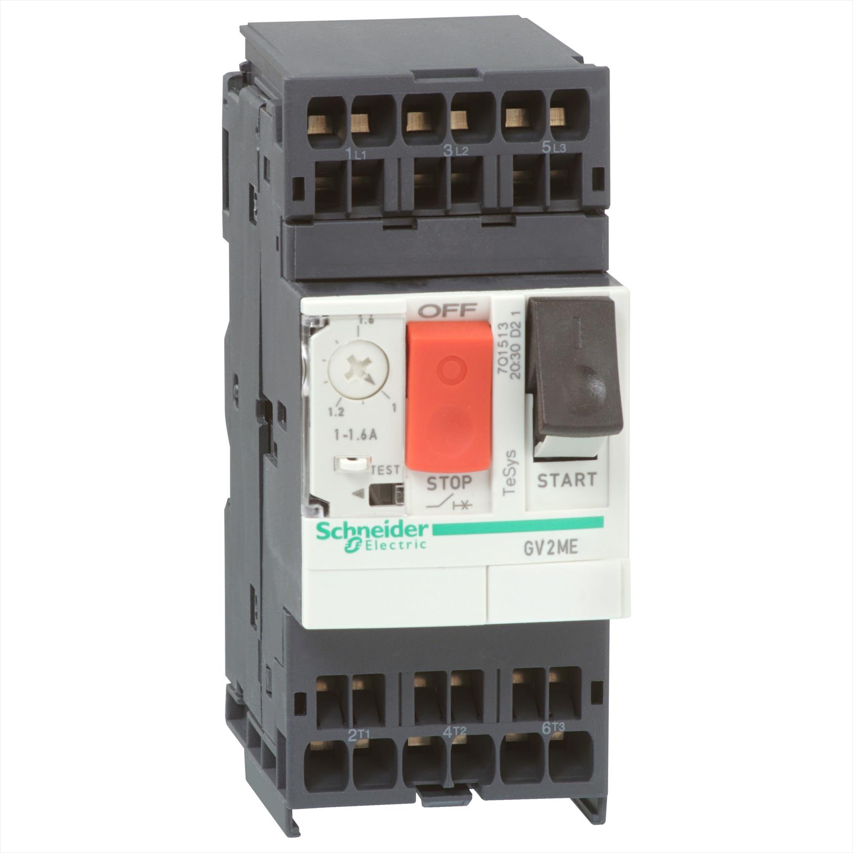 Guardamotor 1,00- 1.60A Con Puls Sin Cja Con Resorte GV2ME063 — Schneider Electric — Schneider Electric
