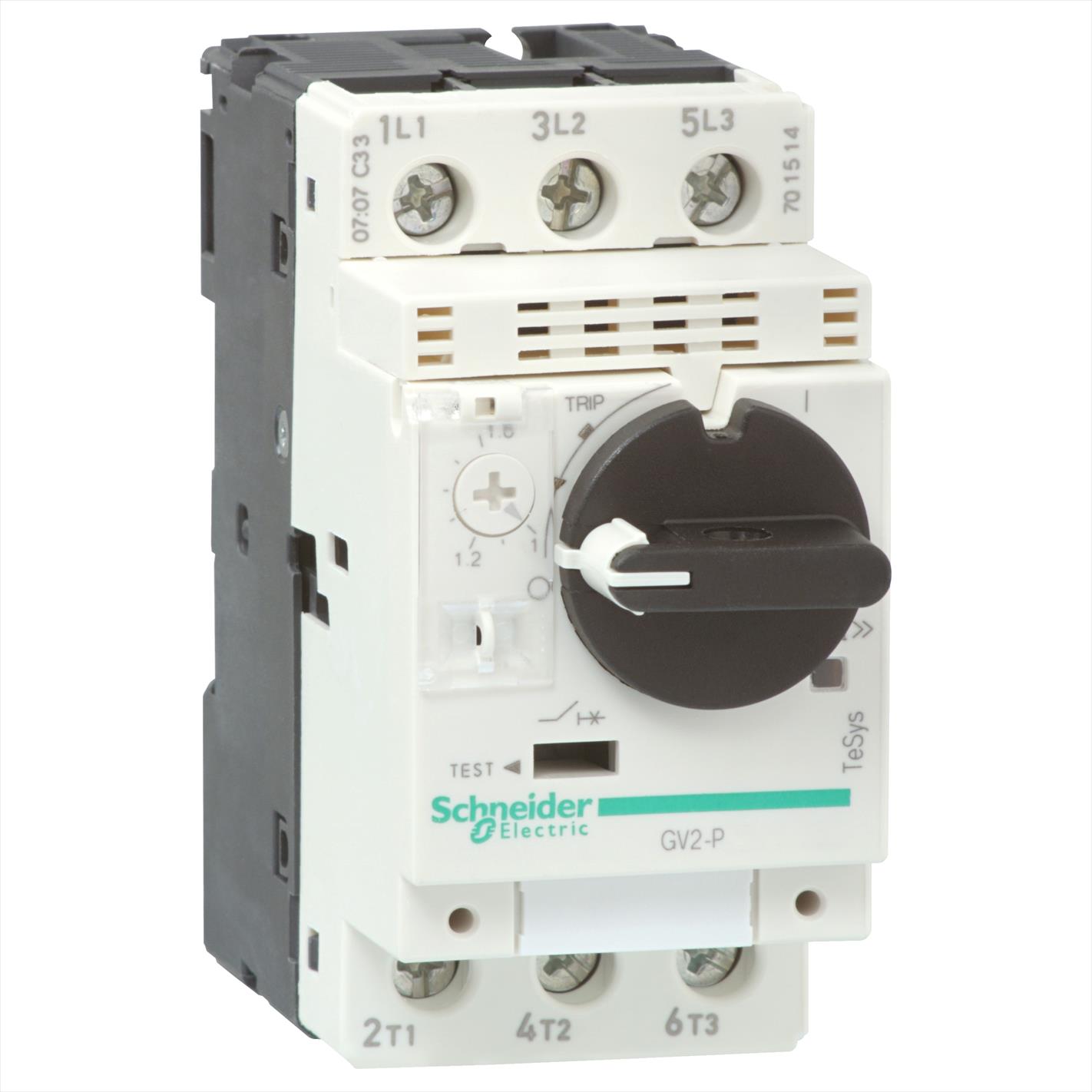 Guardamotor magnetotérmico mando por selector rotatorio 3 polos - 0.16-0.25A GV2P03 — Schneider Electric — Schneider Electric