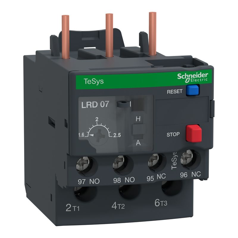 Relé TERMICO PARA CONTACTOR TESYS LRD, 1.6,2.5 A, CLASE 10A LRD07 Schneider Electric — Schneider Electric