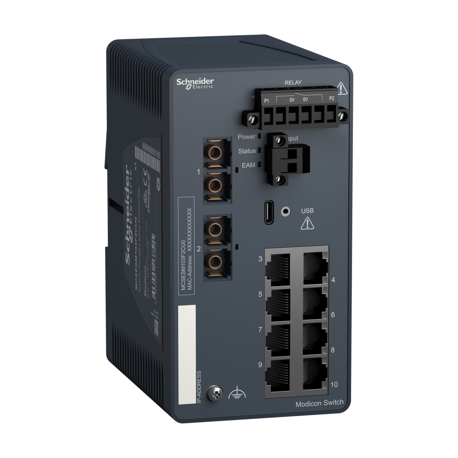 Switch - 8 Puertos para Cobre + 2 Fibra -Ptica Multimodo MCSESM103F2CU0 — Schneider Electric — Schneider Electric