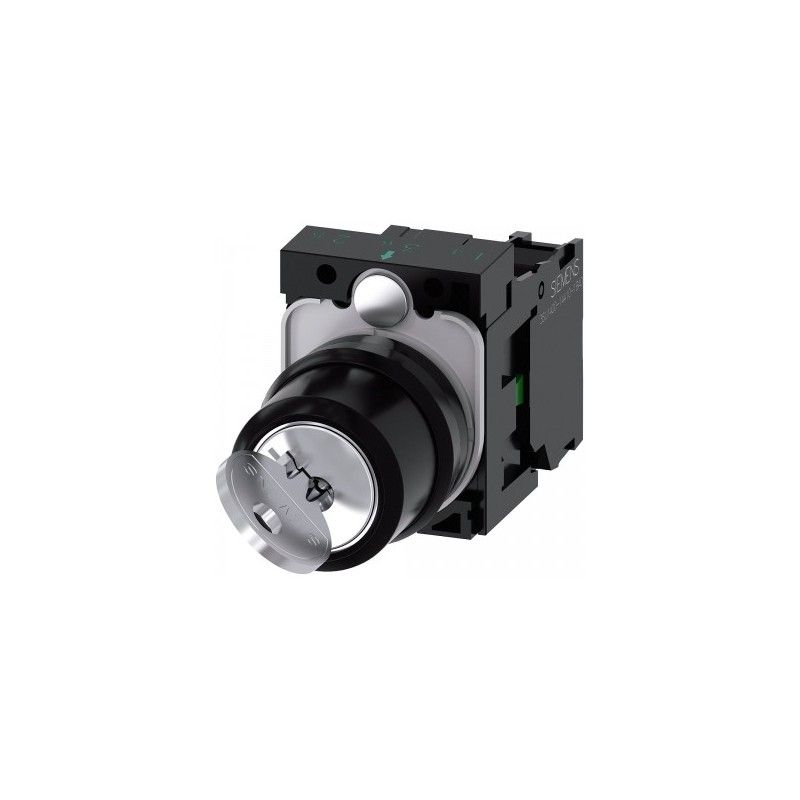 Interruptor de Llave Ronis 22mm Redondo Plastico NO de Cerradura SB30 con 2 Llaves 2 Posiciones 3SU1100-4BF11-1BA0 — Siemens — Siemens