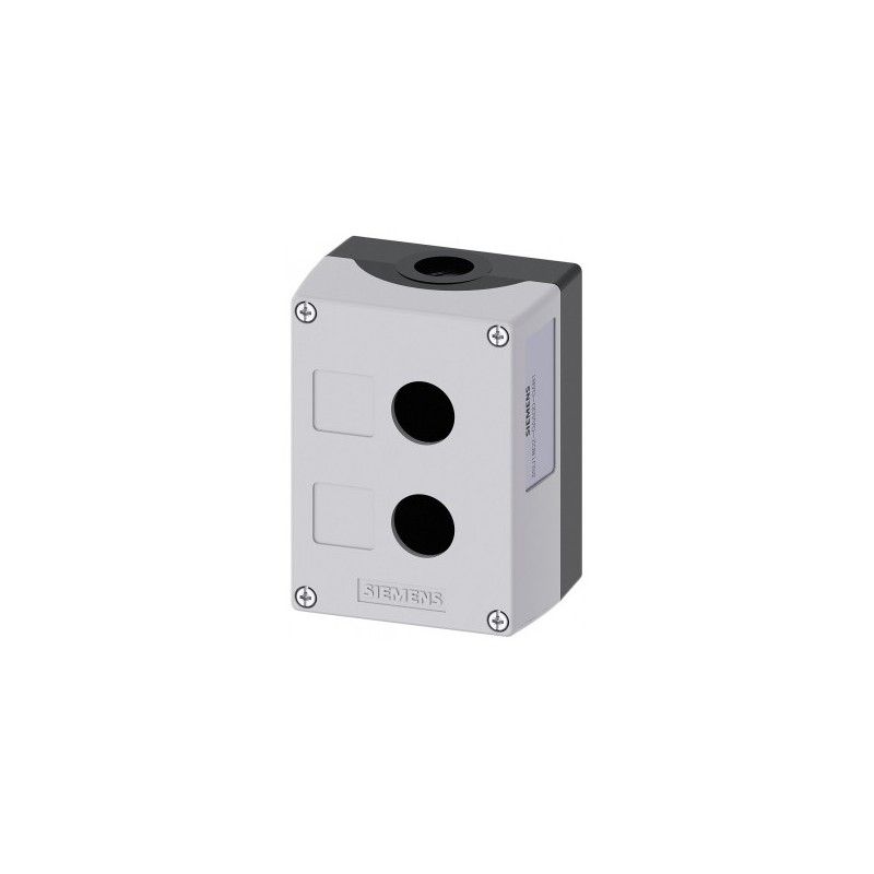 Caja Plastica Color Gris 2 Perforaciones para Boton de 22mm 3SU1802-0AA00-0AB1 — Siemens — Siemens