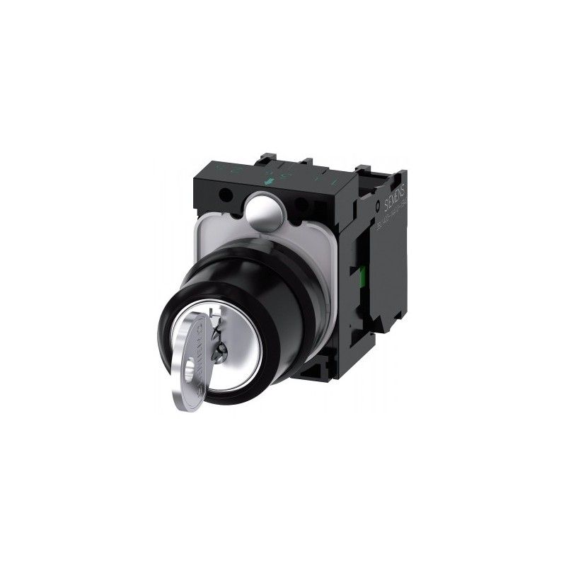 Selector Con Llave 3POS Plastico 22mm 2NA 3SU1100-4BL11-1NA0 — Siemens — Siemens